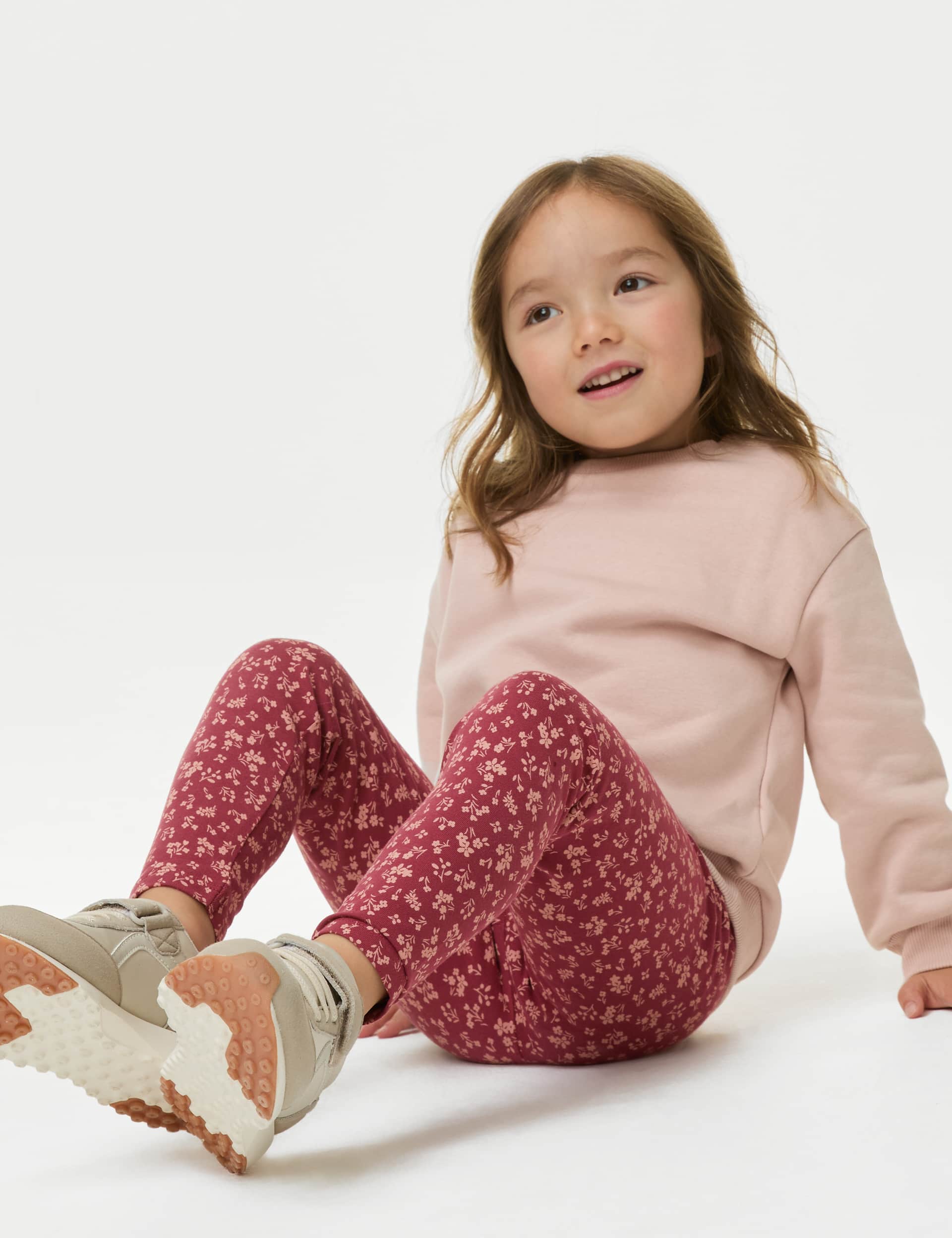 M&S Girls Cotton Rich Cherry Leggings (2-8 Yrs)