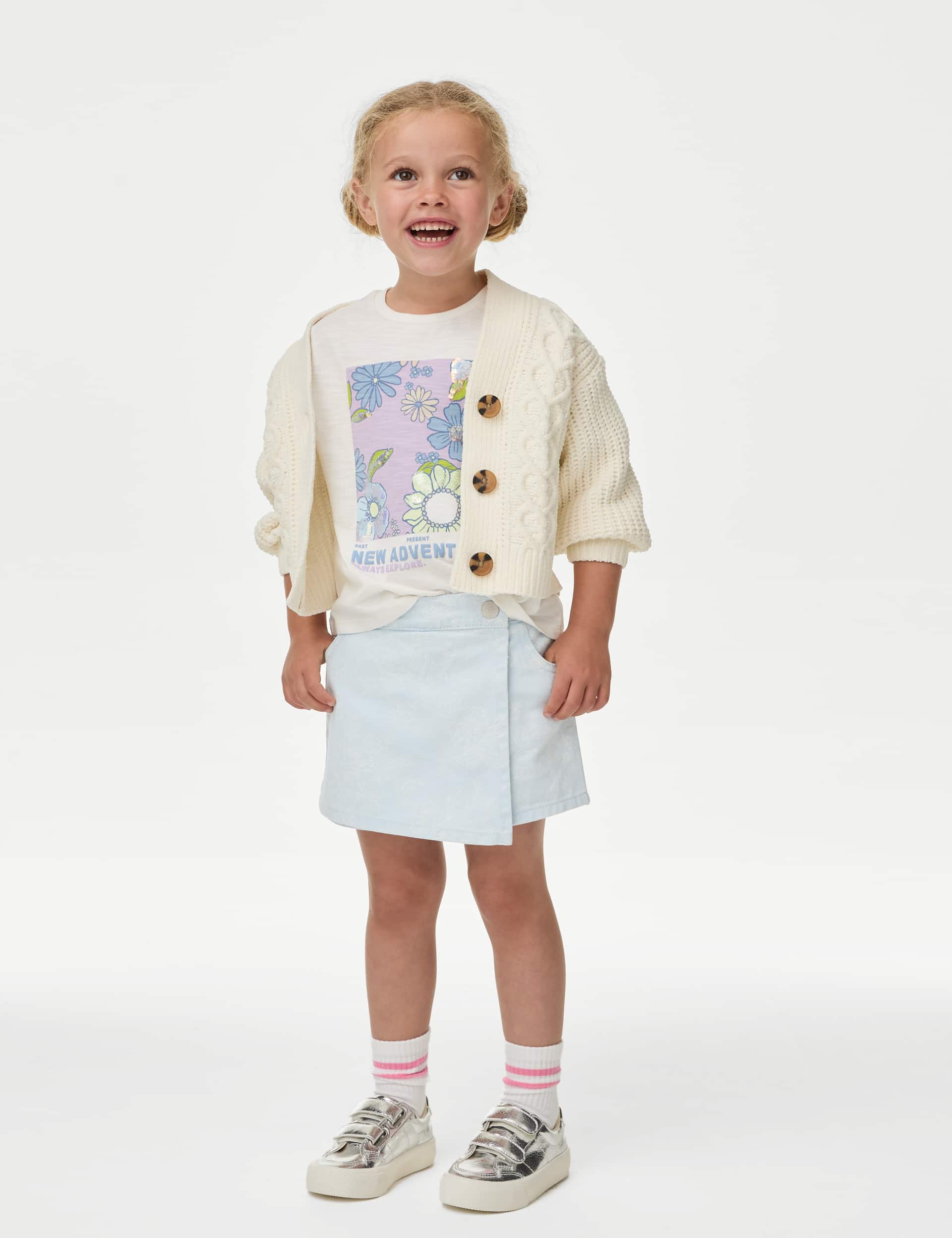 M&S Girls Denim Skort (2-8 Yrs)