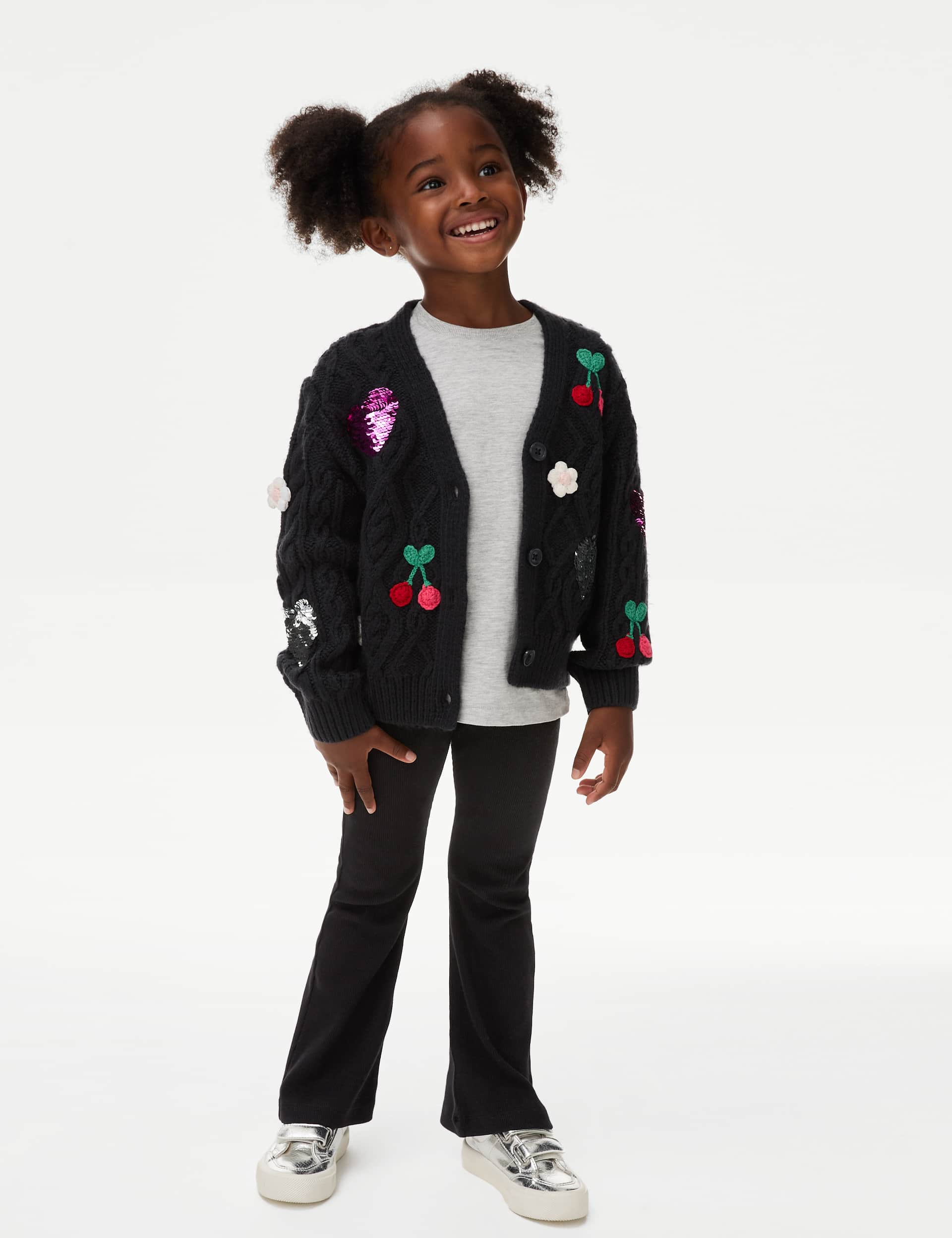 M&S Girls Wide Leg Cotton Rich Flared Leggings (2-8 Yrs)