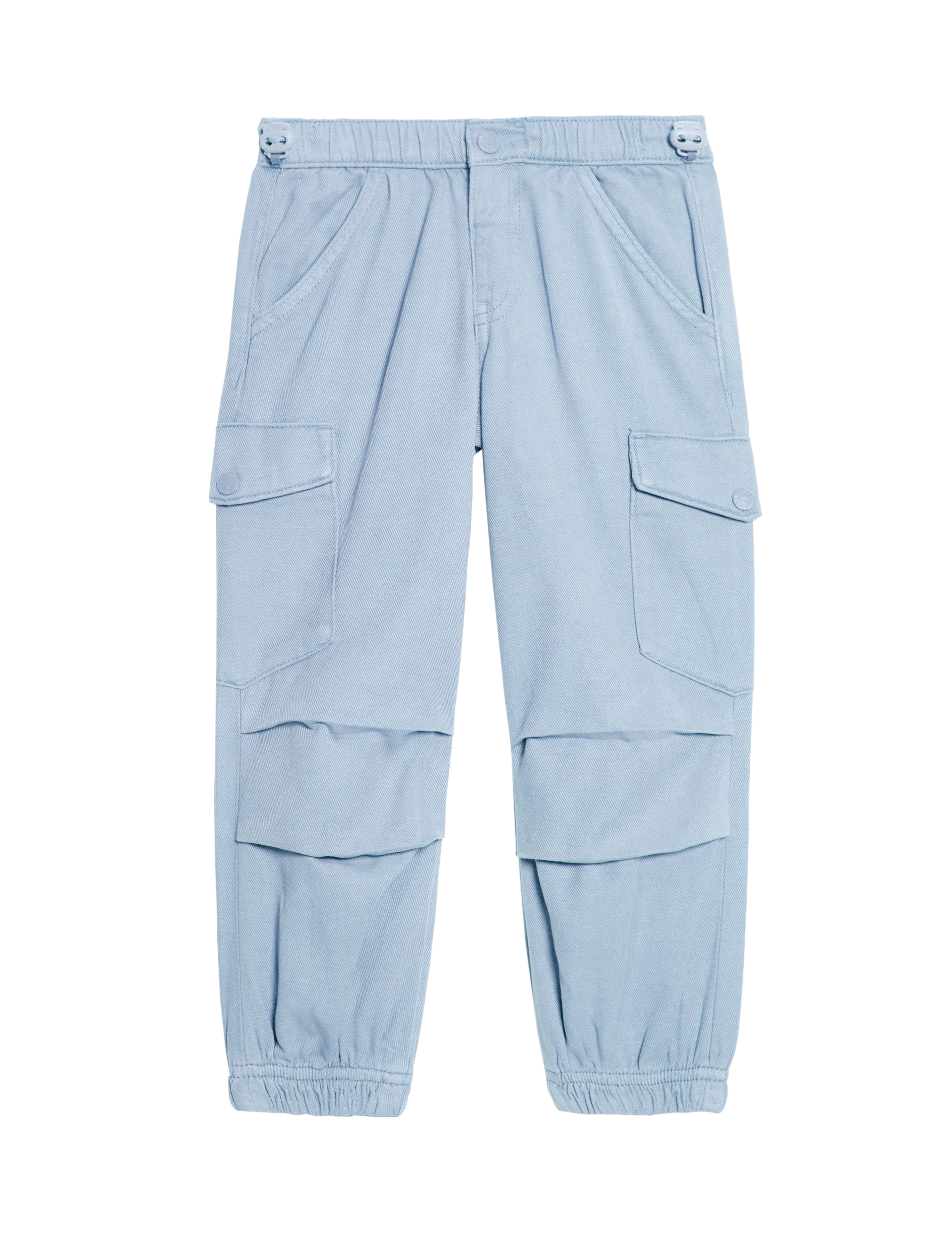 M&S Collection Girls Cotton Rich Parachute Trousers (2-8 Yrs) - 7-8 Y - Blue, Neutral,Blue,Buff