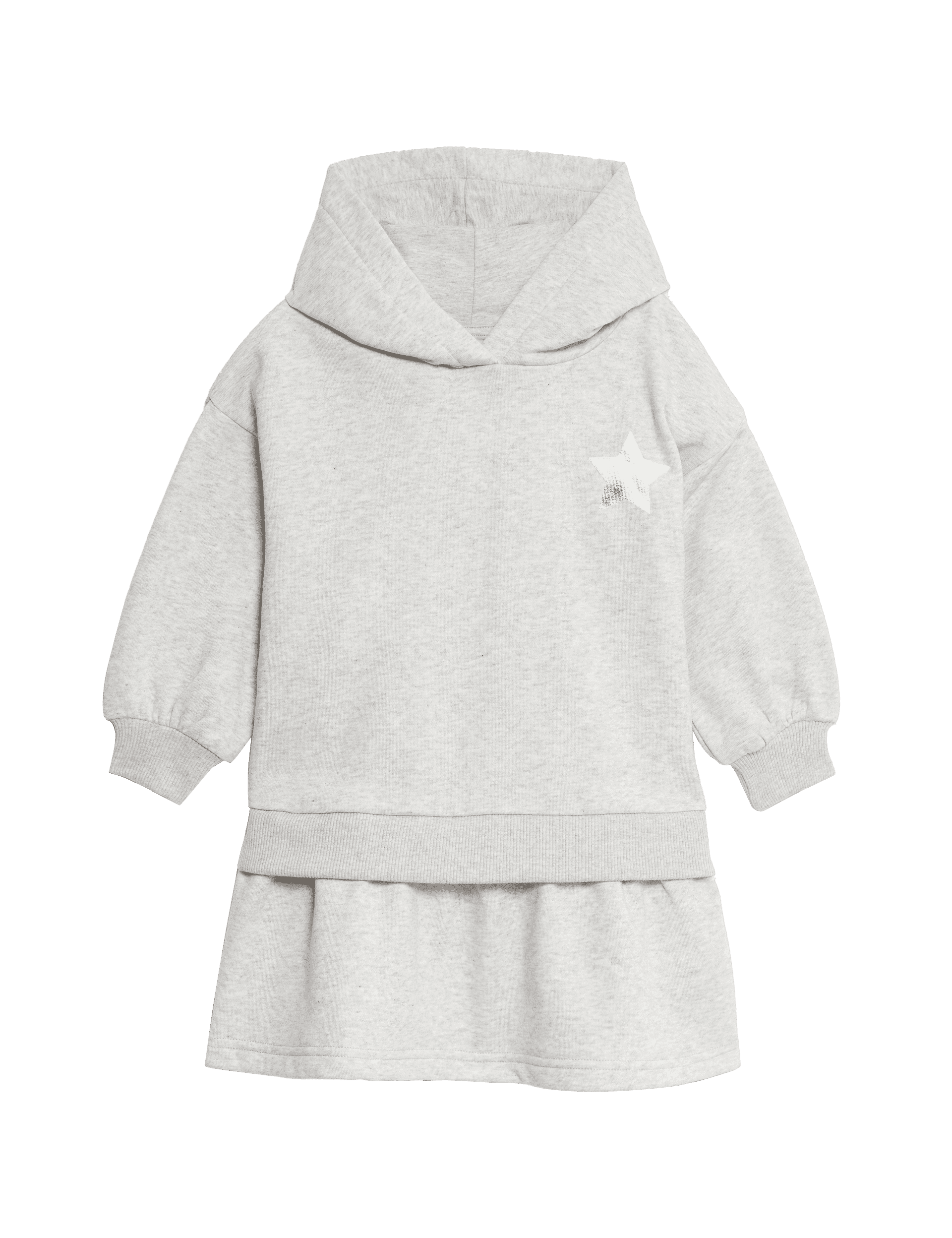 M&S Collection Girls Cotton Rich Jumper Dress (2-8 Yrs) - 4-5 Y - Grey Marl, Grey Marl