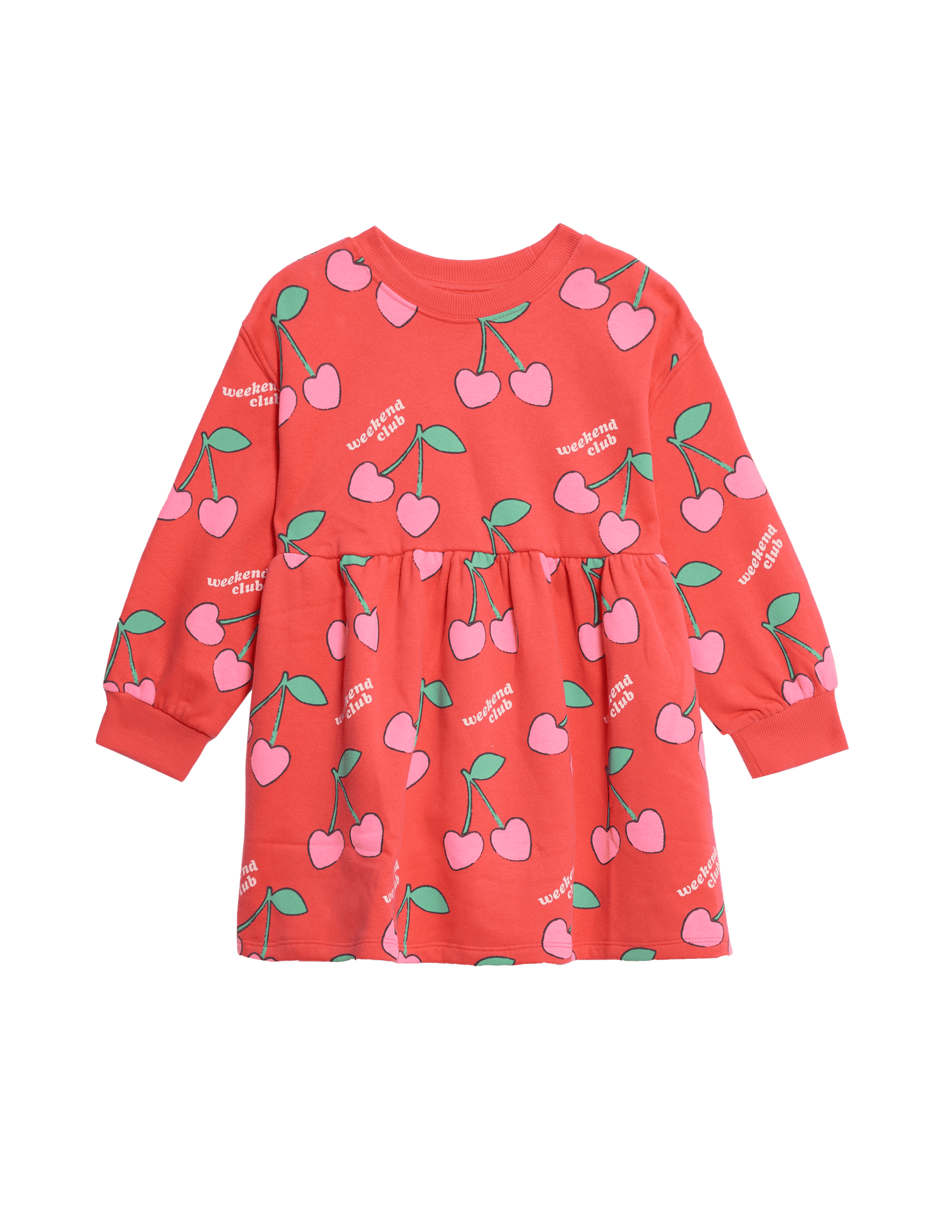 M&S Collection Girls Cotton Rich Cherry Jumper Dress (1-8 Yrs) - 12-18 - Red Mix, Red Mix