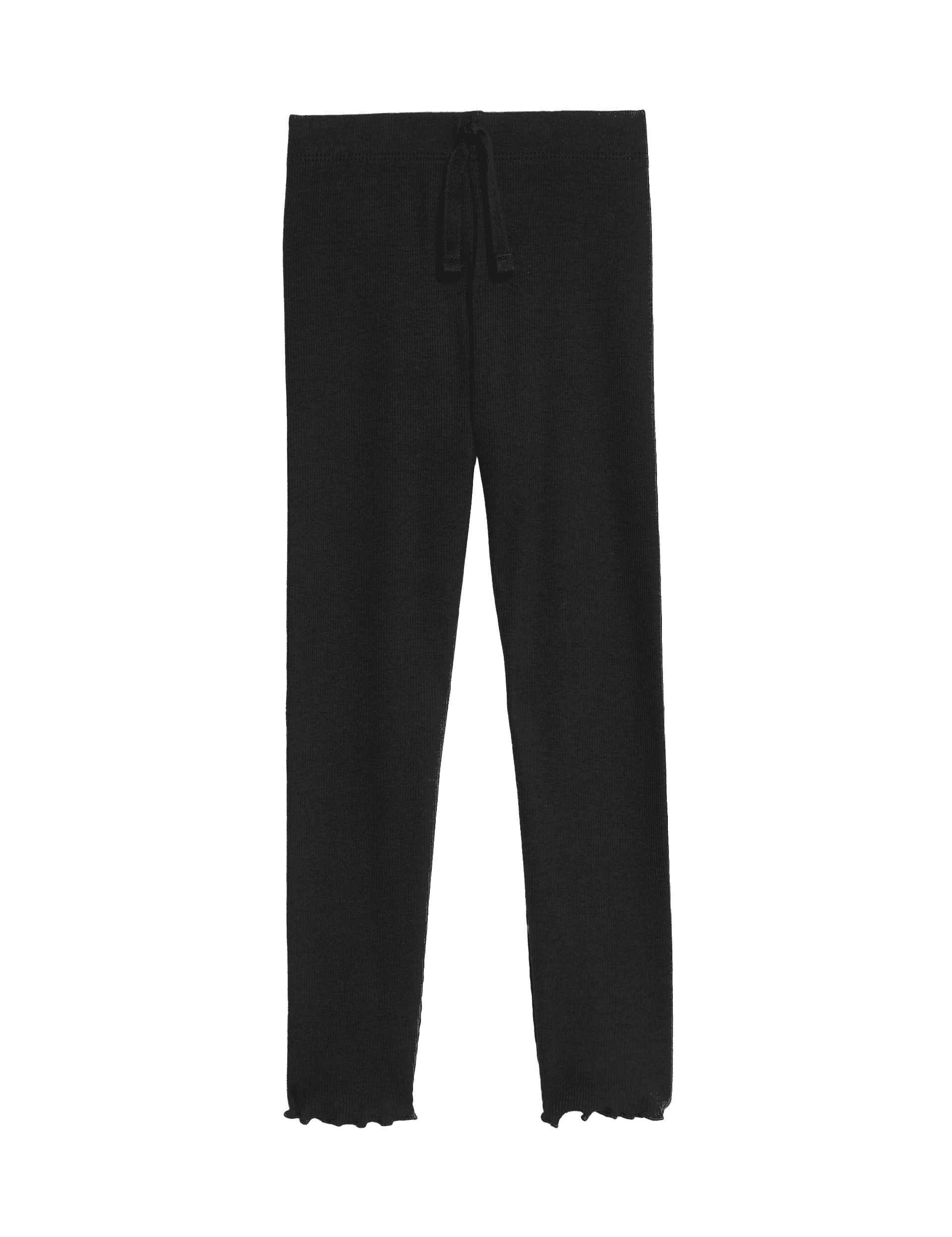 M&S Collection Girls Cotton Rich Ribbed Leggings (2-8 Yrs) - 5-6 Y - Black, Black,Navy