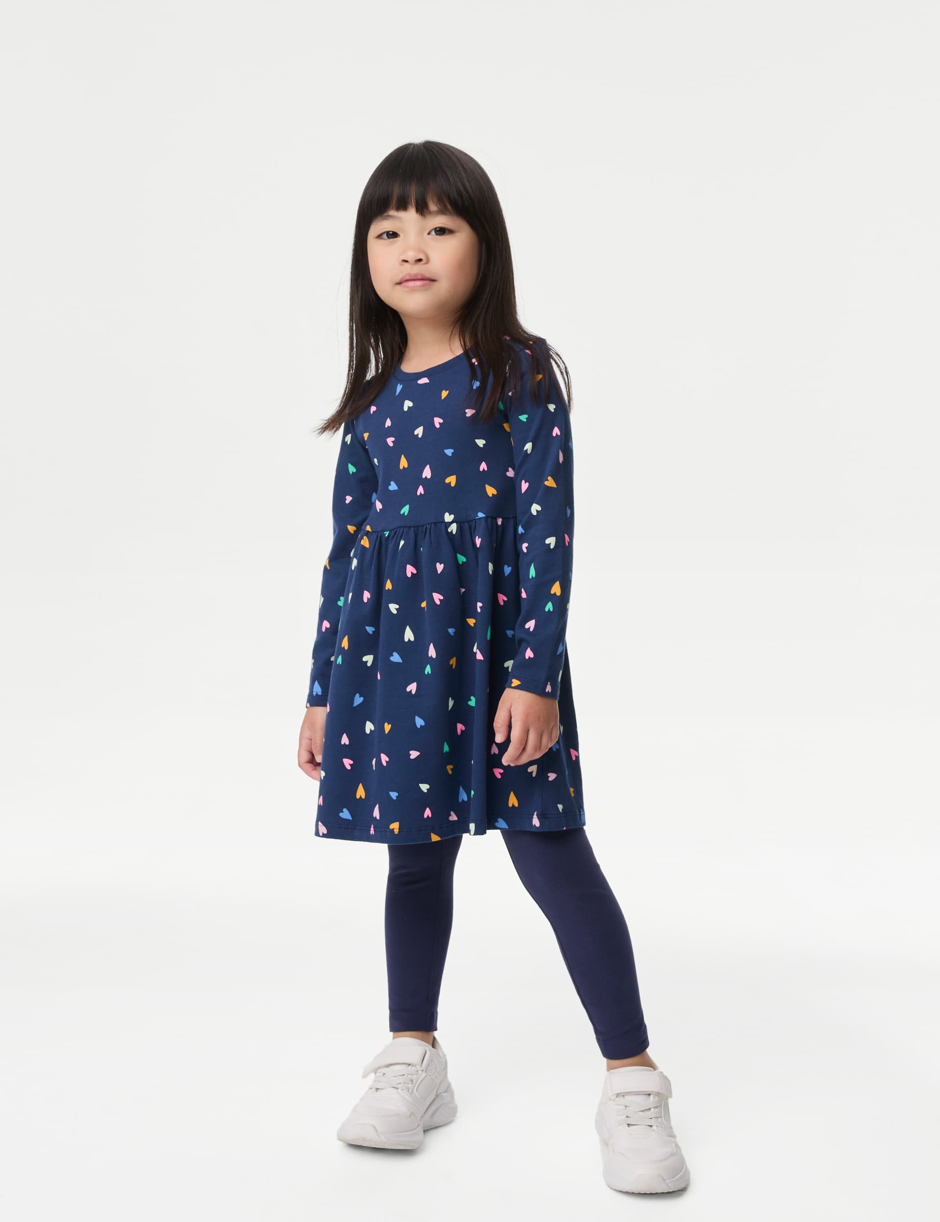 M&S Girls Pure Cotton Heart Dress (2-8 Yrs)