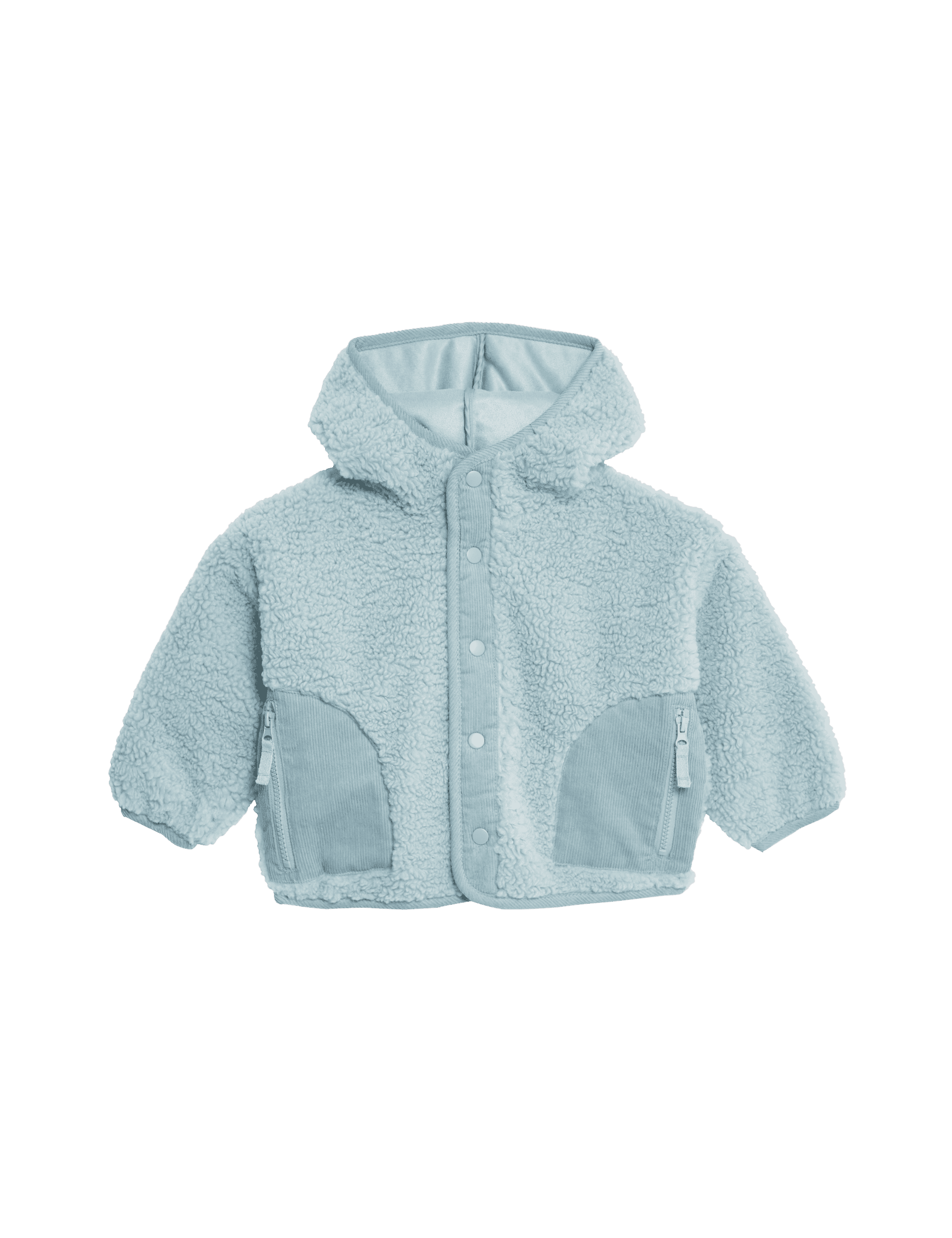 M&S Collection Girls Borg Hooded Jacket (2-8 Yrs) - 3-4 Y - Blue, Blue