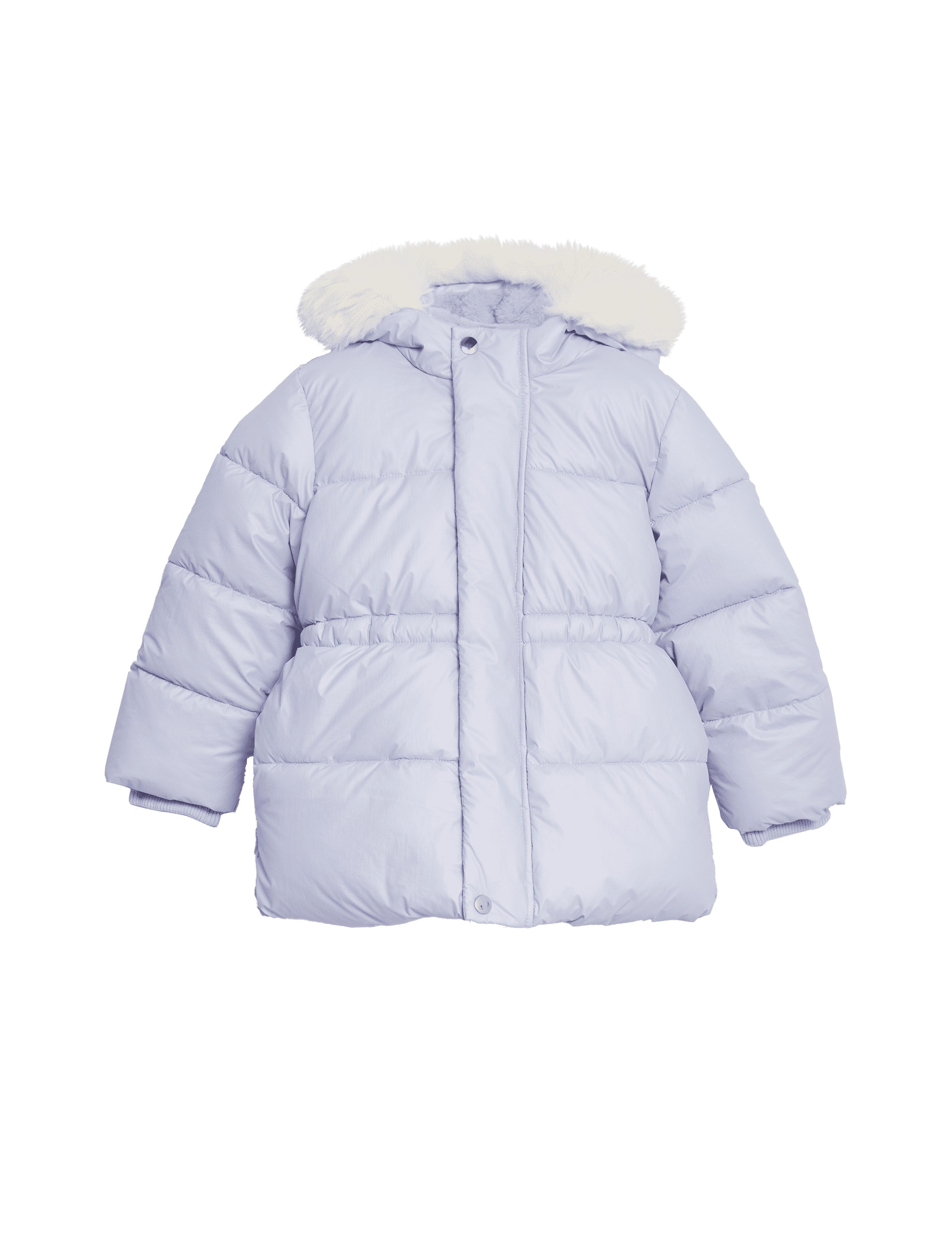 M&S Collection Girls Metallic Borg Lined Parka (2-8 Yrs) - 4-5 Y - Lilac, Navy,Cream,Black,Lilac