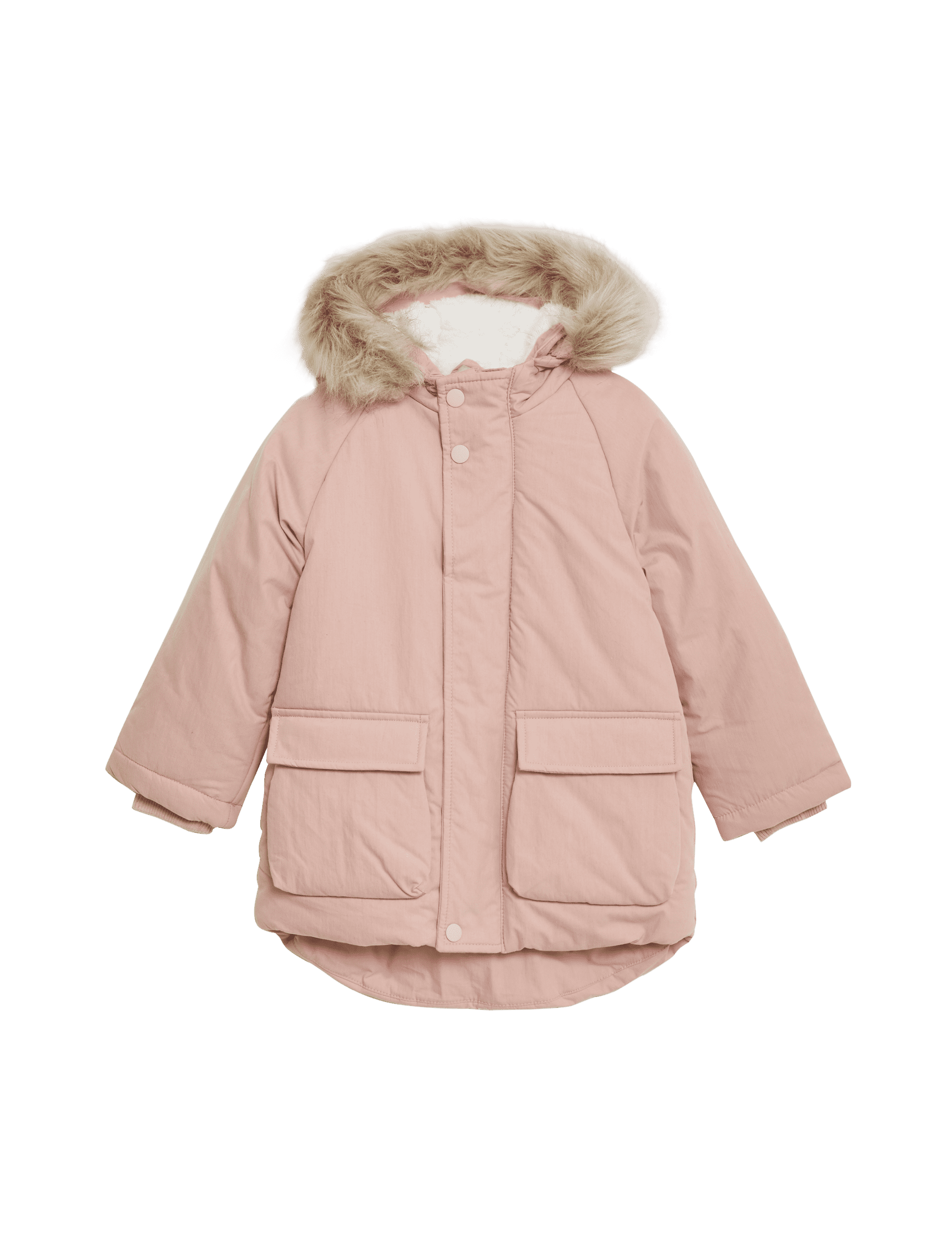 M&S Collection Girls Stormwear Cotton Rich Parka (2-8 Yrs) - 5-6 Y - Pink, Pink