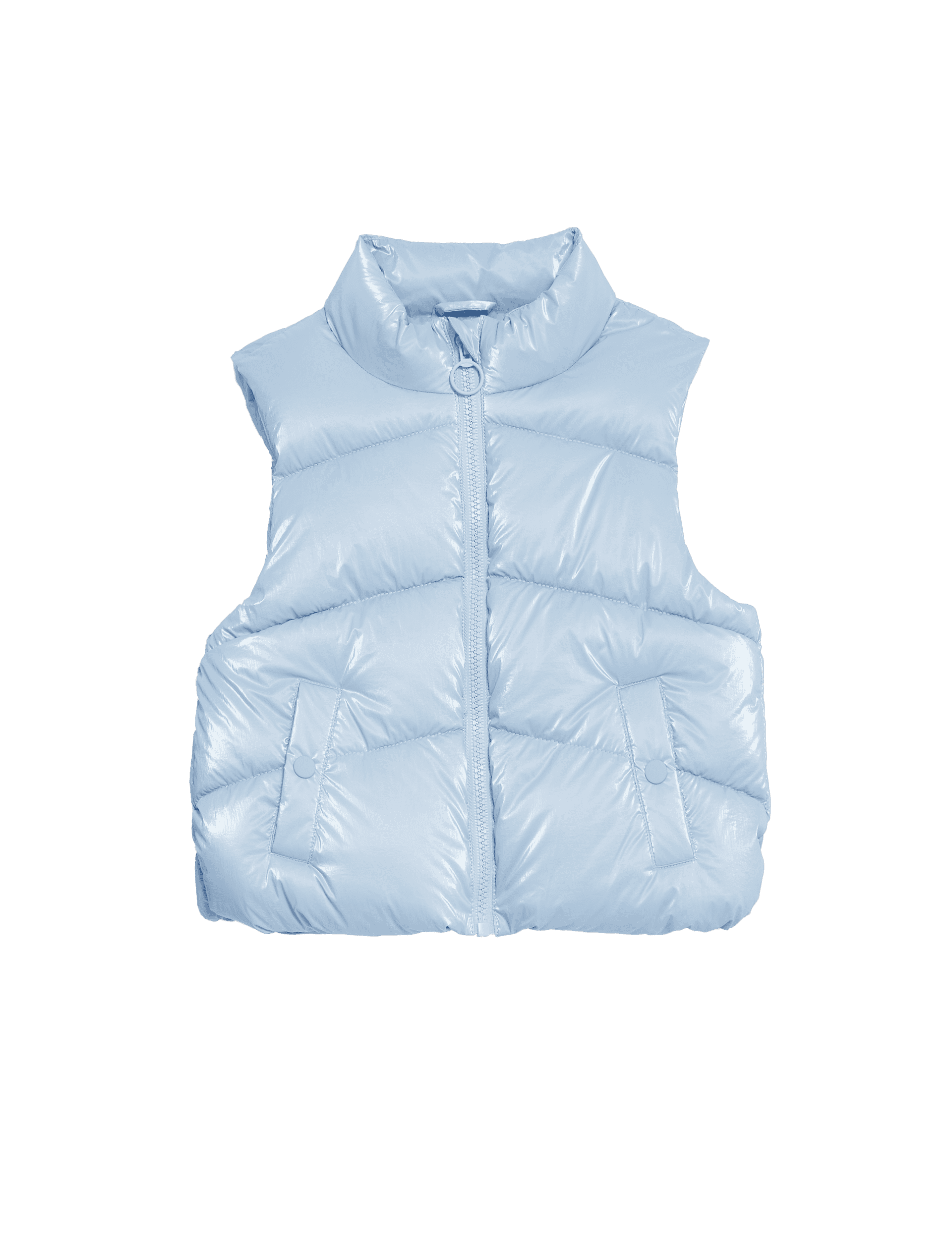 M&S Collection Metallic Padded Gilet (2-8 Yrs) - 6-7 Y - Blue, Blue