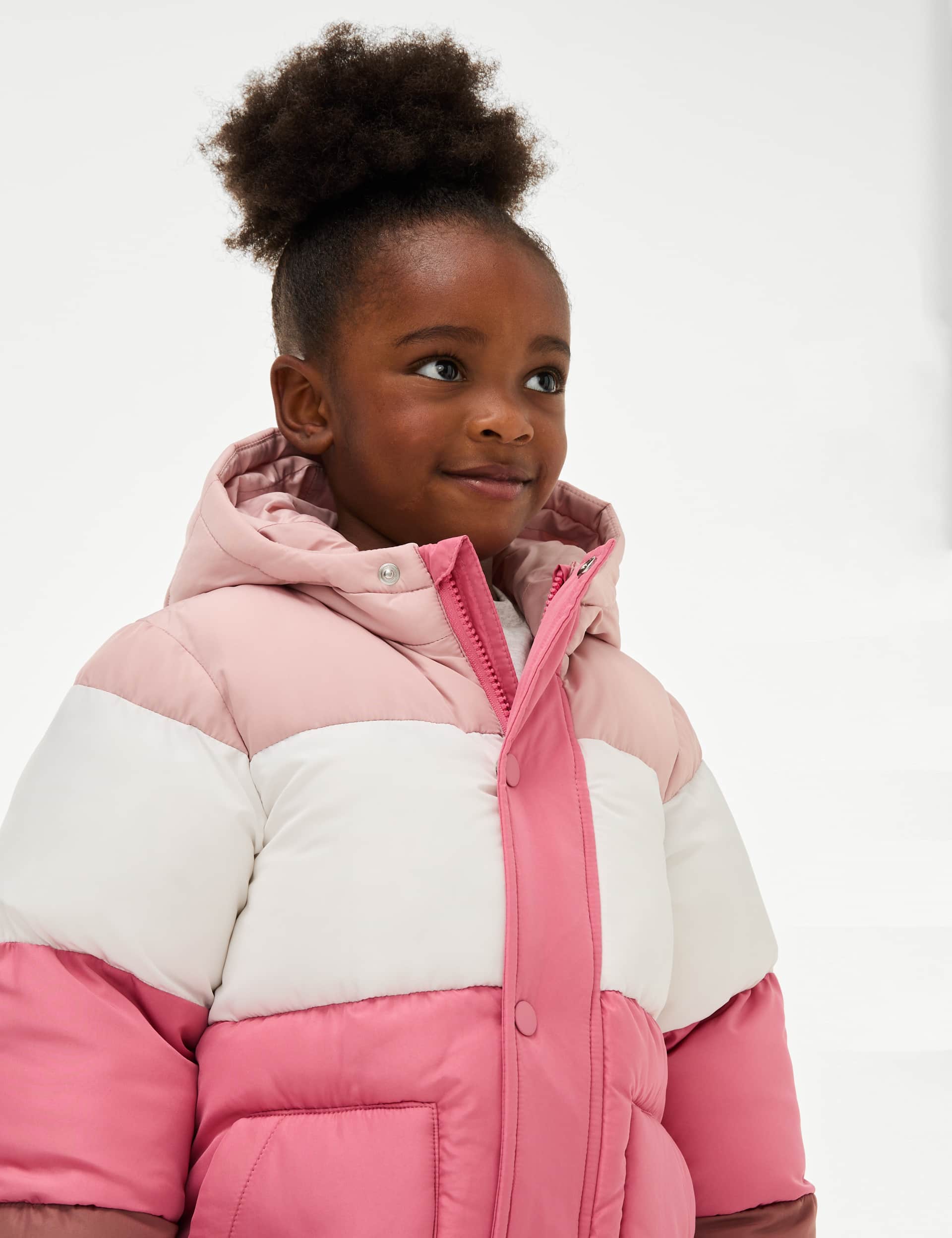 M&S Girls Colour Block Padded Coat (2-8 Yrs)