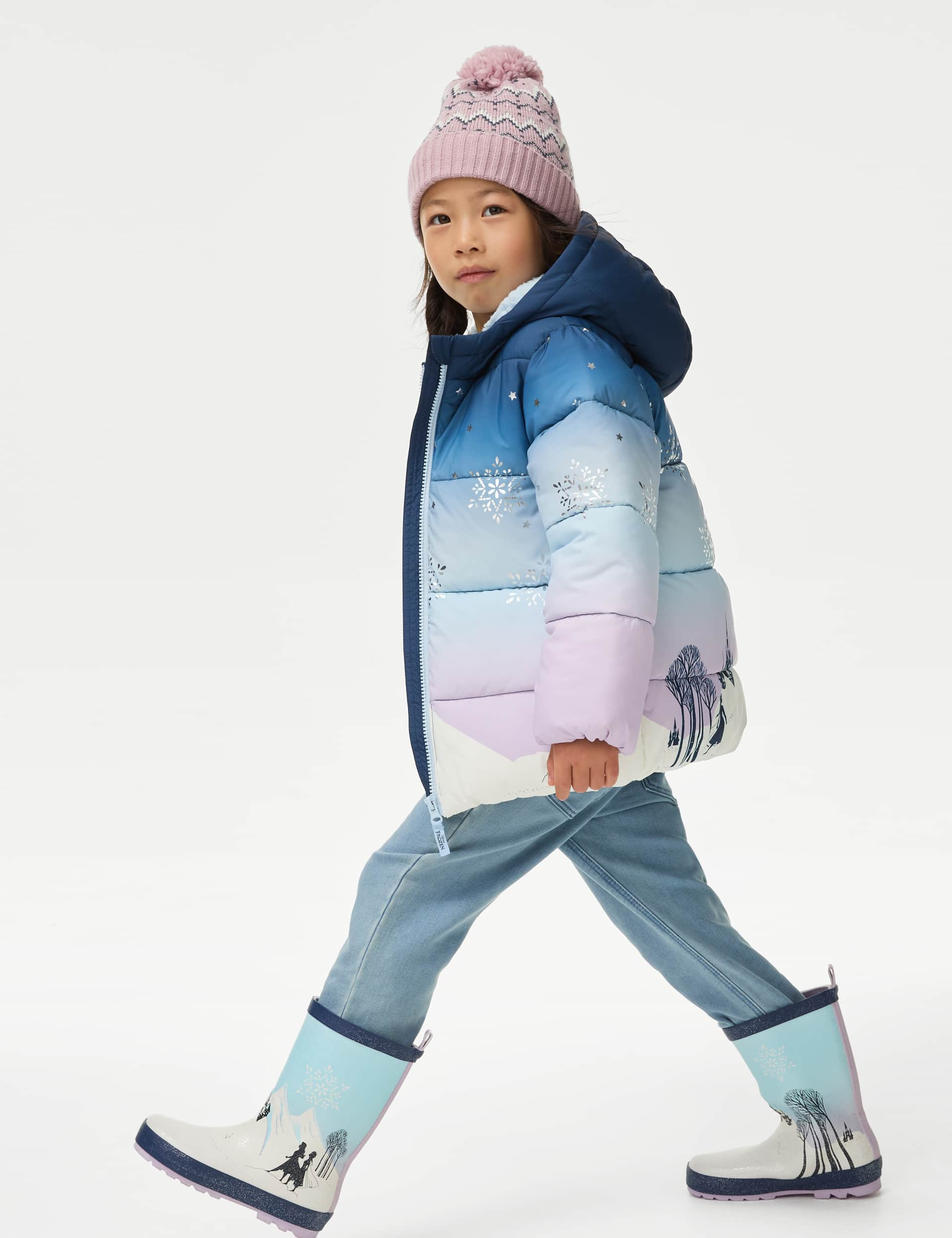 M&S Girls Stormwear Disney Frozen Padded Coat (2-8 Yrs) - 2-3 Y - Blue Mix, Blue Mix