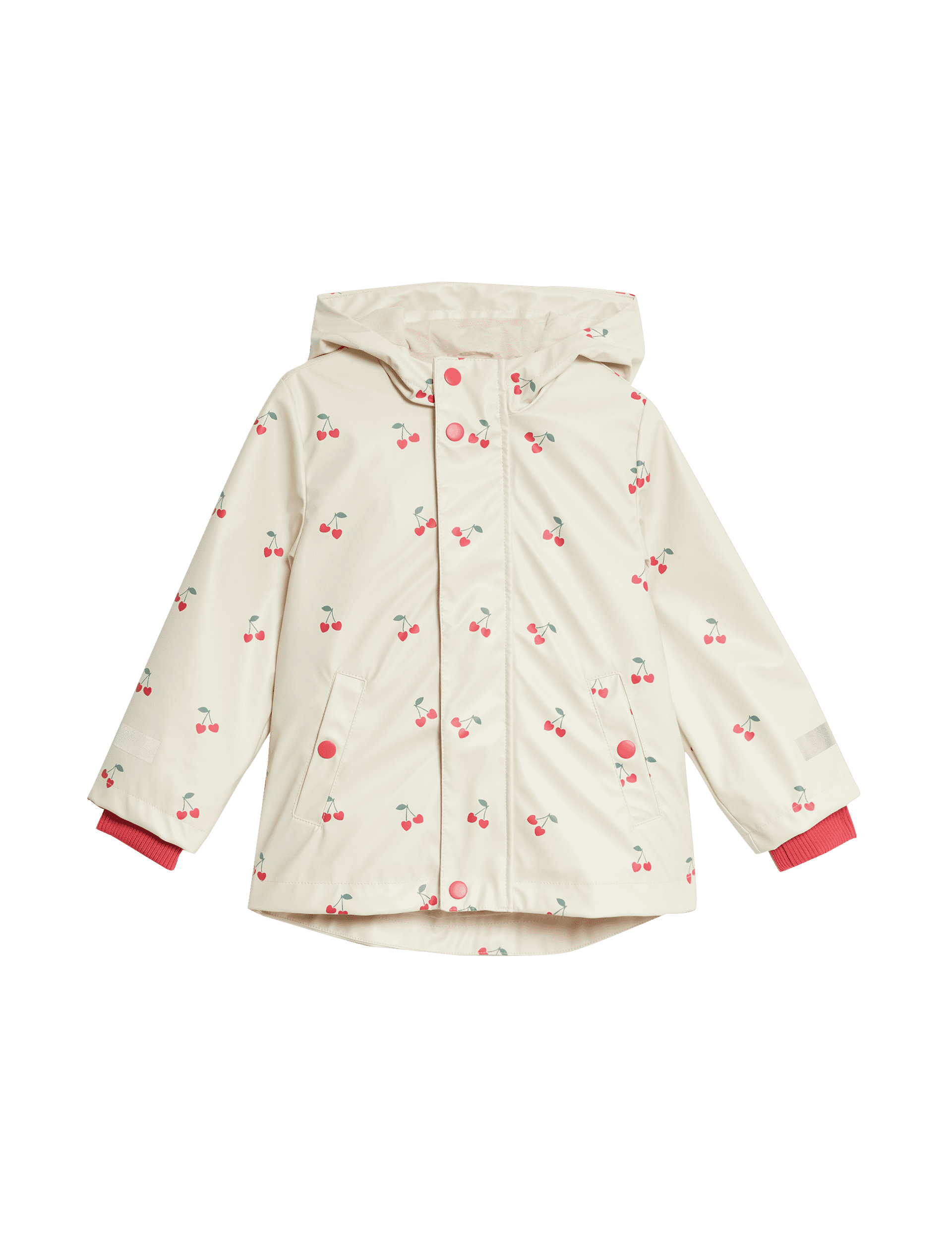 M&S Collection Girls 3-in-1 Cherry Print Fisherman Coat (2-8 Yrs) - 6-7 Y - Ivory Mix, Ivory Mix