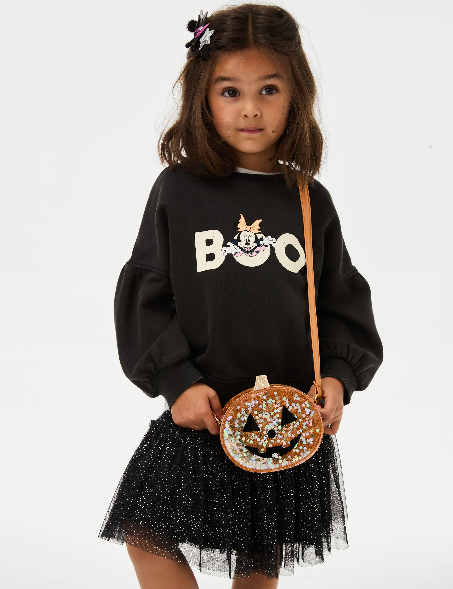 M&S Girls Minnie Mouse  Halloween Sweatshirt (2-8 Yrs)