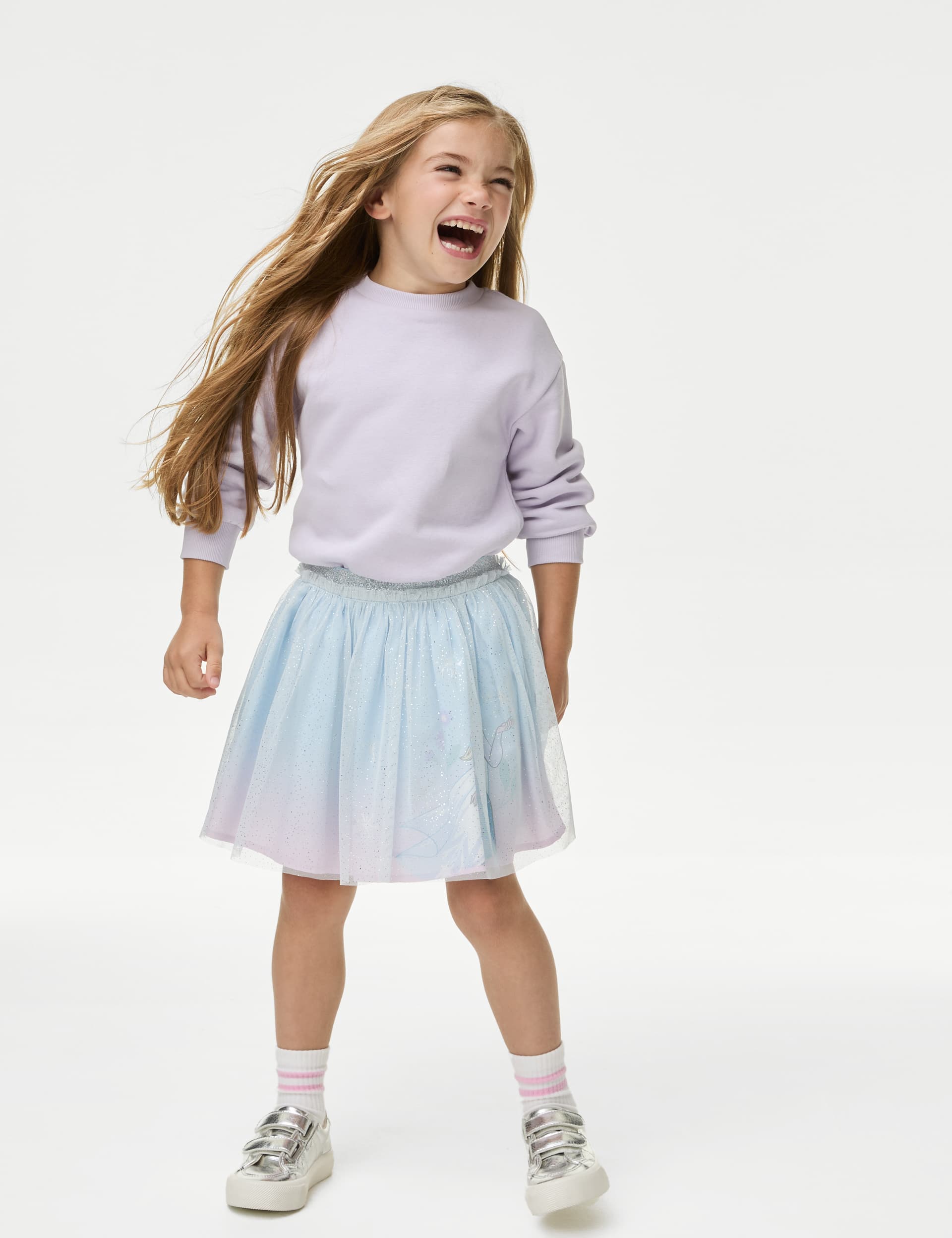 M&S Girls Disney Frozen  Glitter Tulle Skirt (2-8 Yrs)
