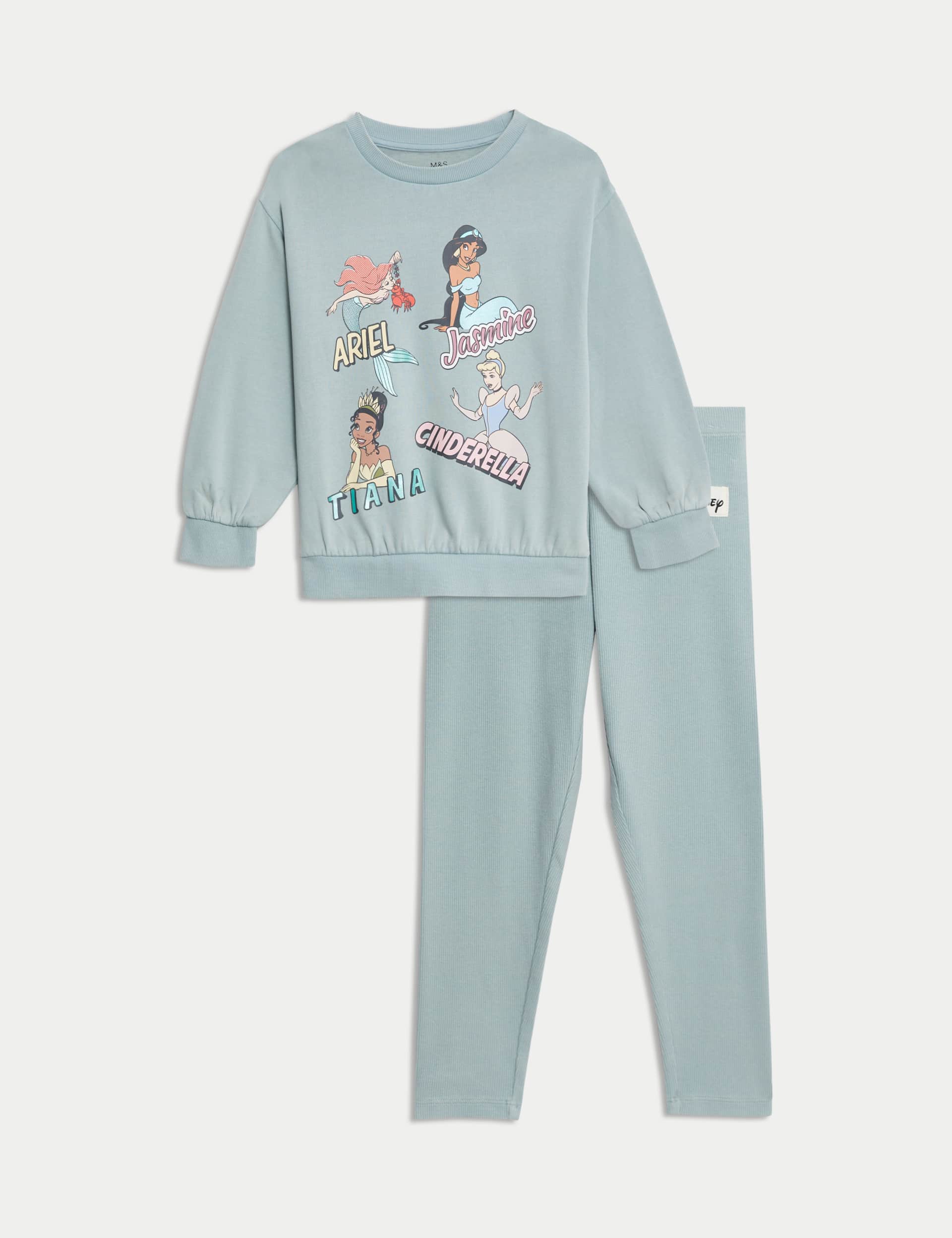 M&S Girls 2pc Cotton Rich Disney Princess  Outfit (2-8 Yrs)