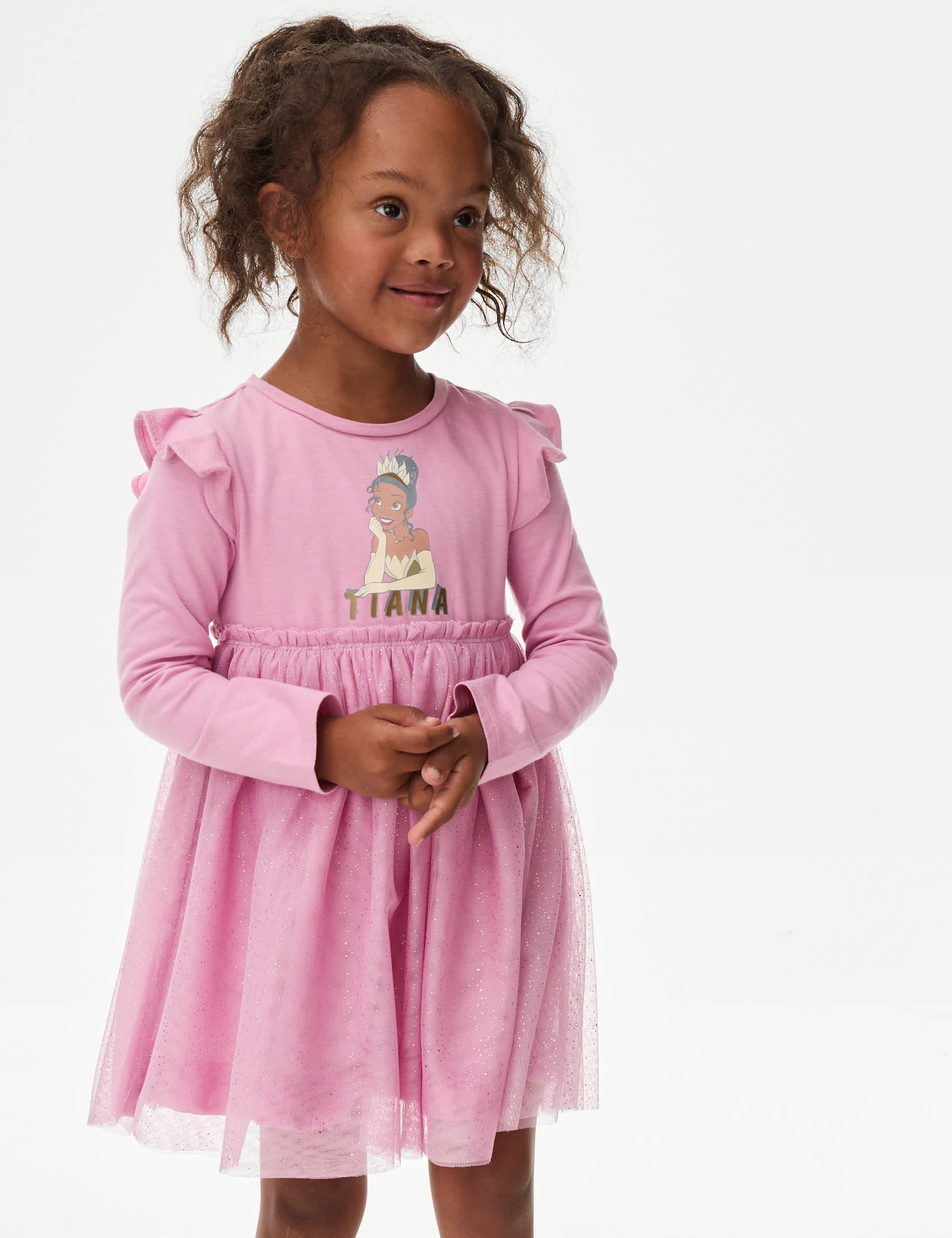 M&S Girls Cotton Rich Disney Princess  Dress (2-8 Yrs)