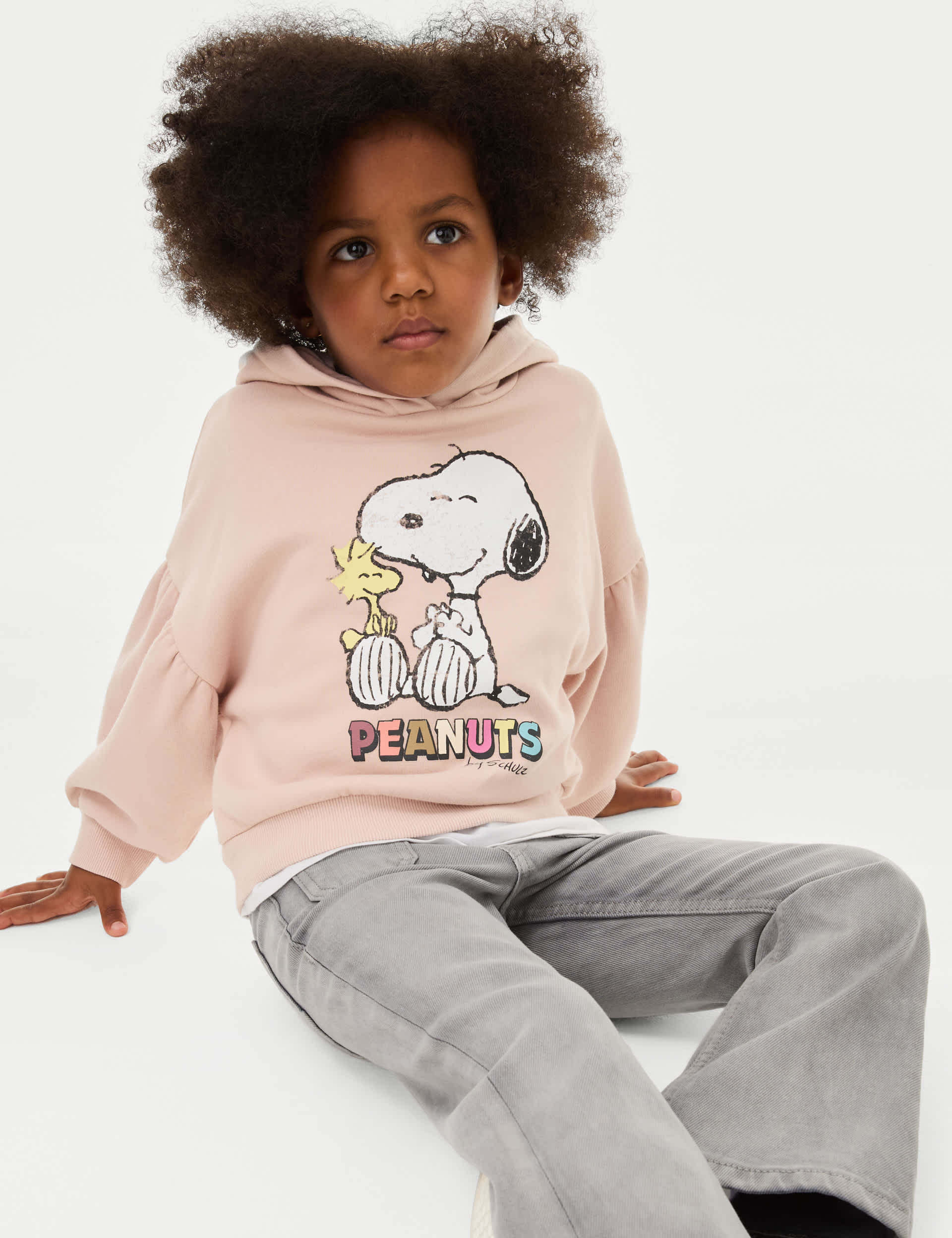 M&S Girls Cotton Rich Snoopy Hoodie (2-8 Yrs) - 3-4 Y - Pink, Pink