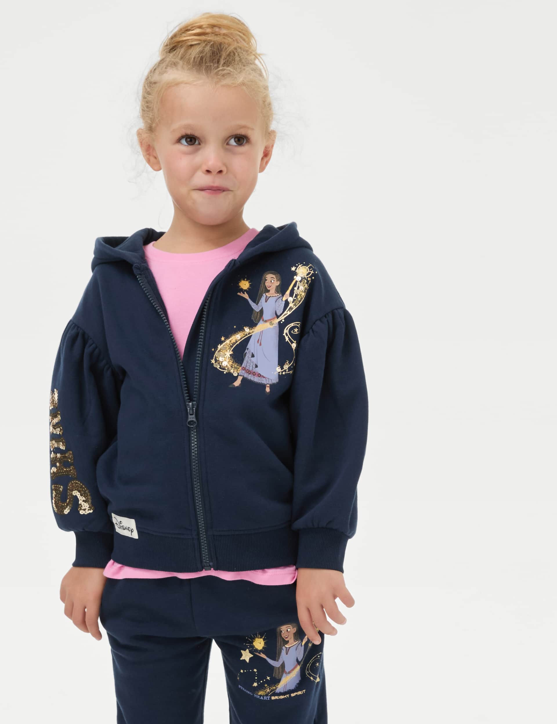 M&S Girls Cotton Rich Disney Princess  Wish Sweatshirt (2-8 Yrs)