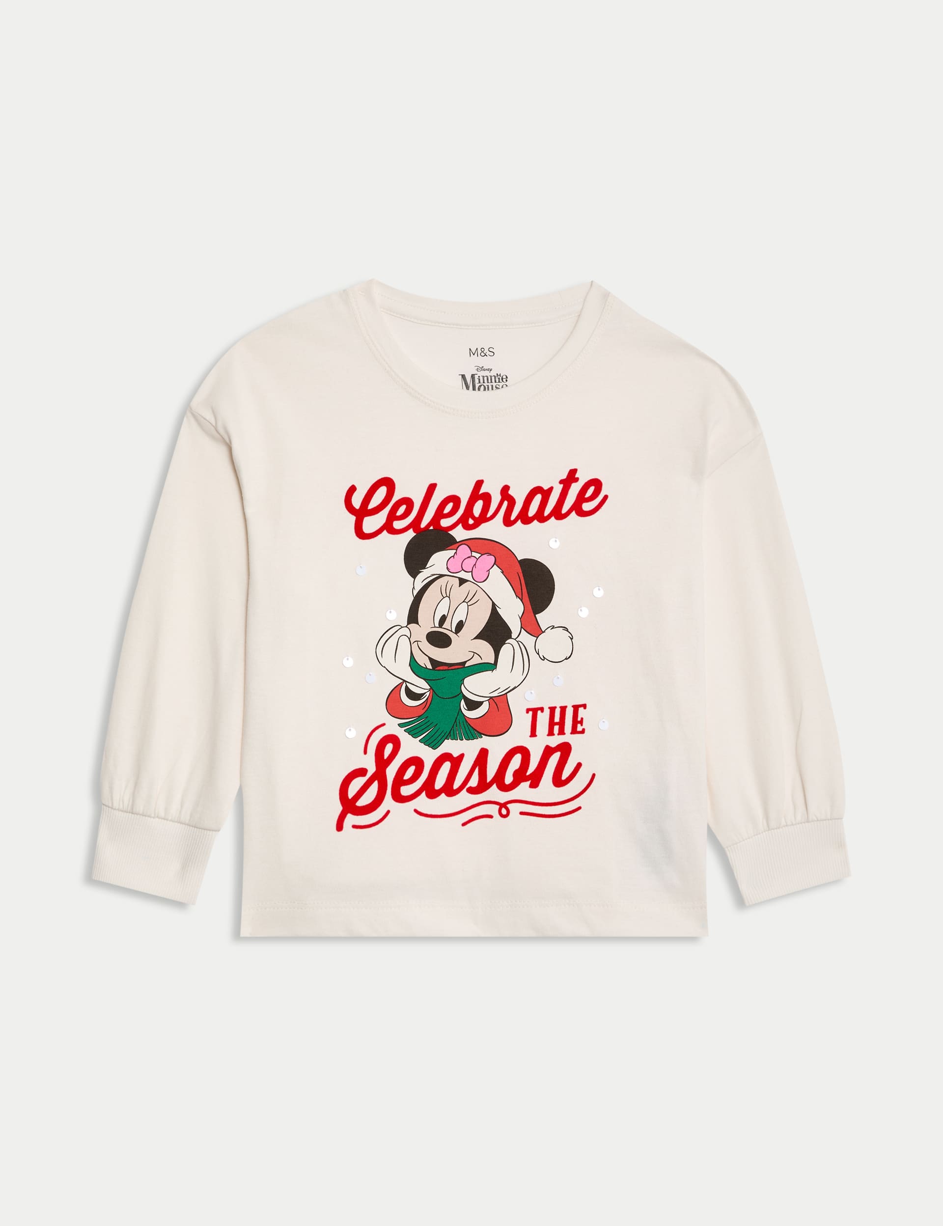 M&S Girls Pure Cotton Minnie Mouse  Top (2-8 Yrs)