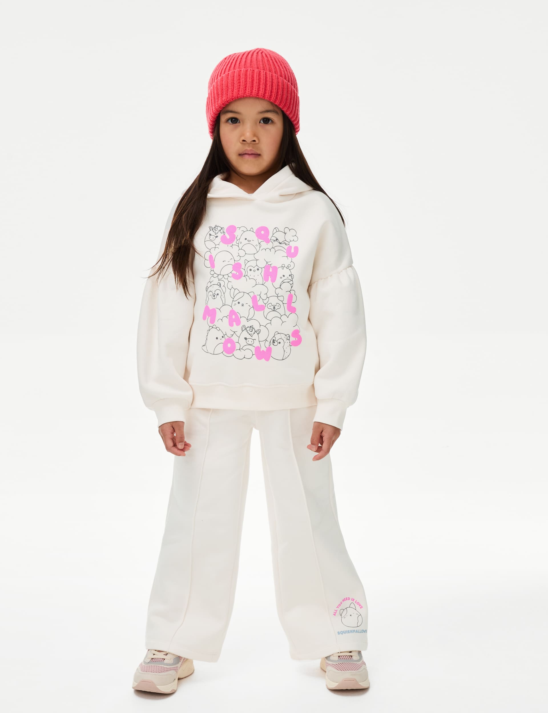 M&S Girls 2pc Squishmallows Cotton Rich Outfit (5-10 Yrs) - 8-9 Y - Ecru, Ecru