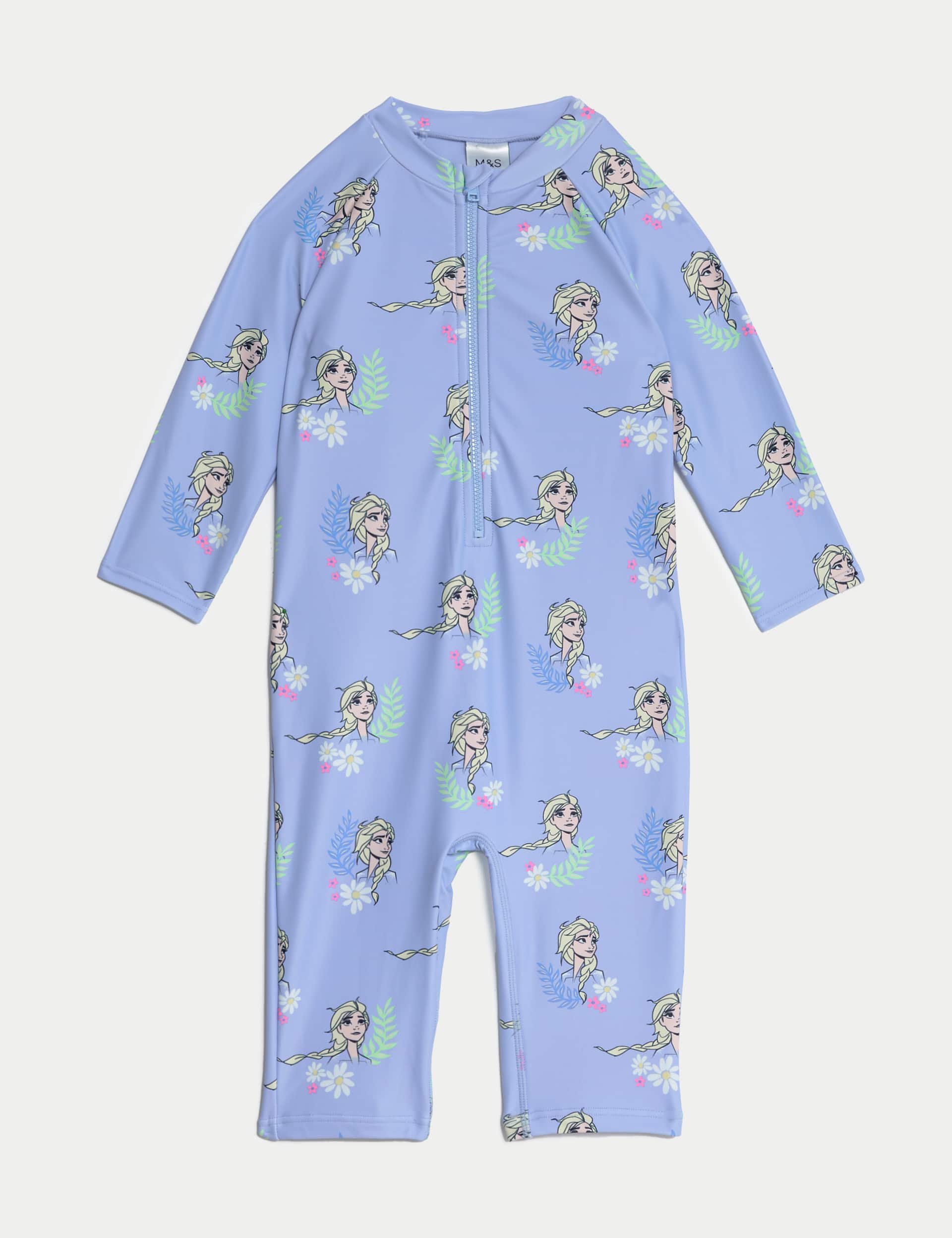 M&S Girls Disney Frozen  Long Sleeve Swimsuit (2-8 Yrs)