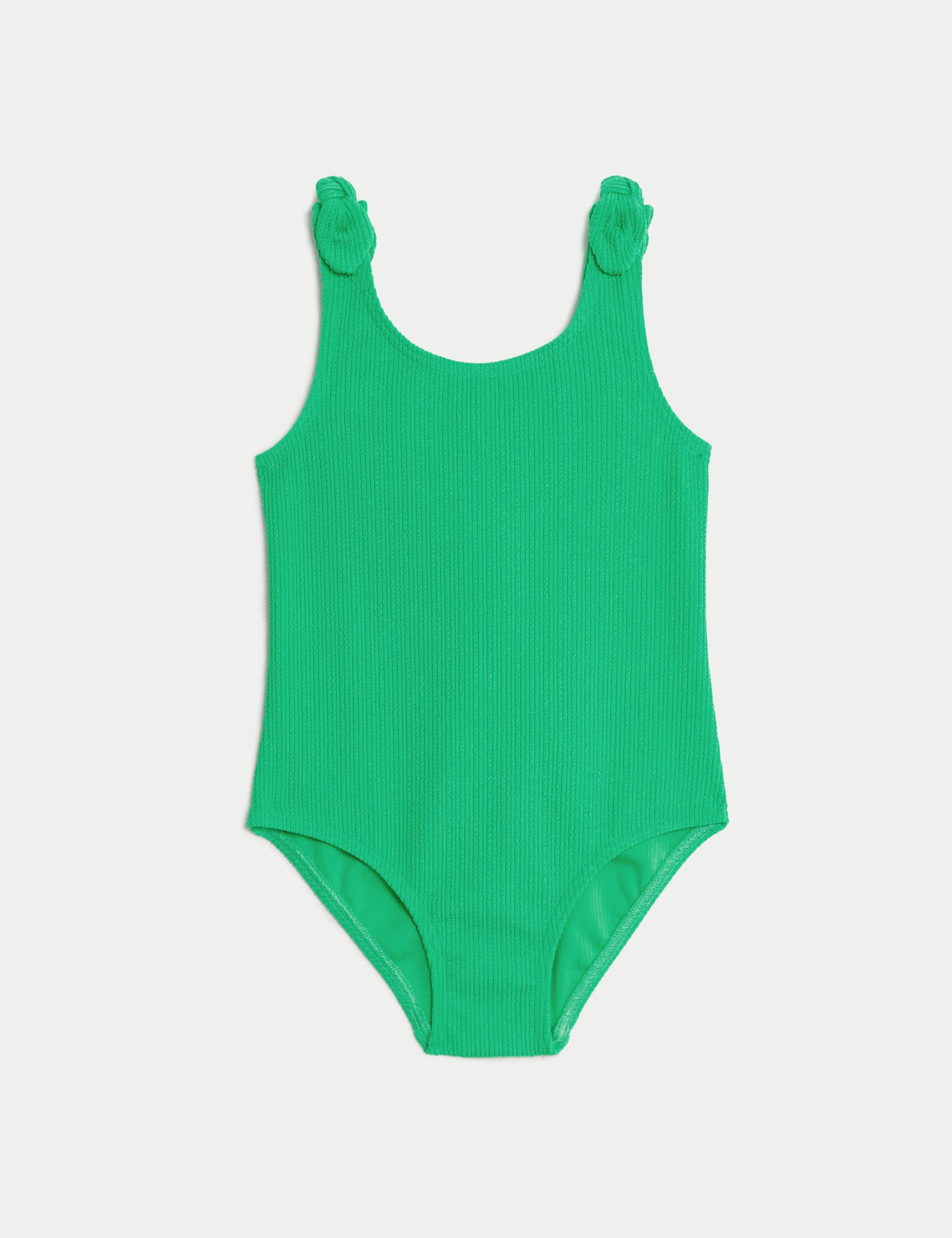 M&S Girls Crinkle Swimsuit (2-8 Yrs) - 3-4 Y - Green, Green