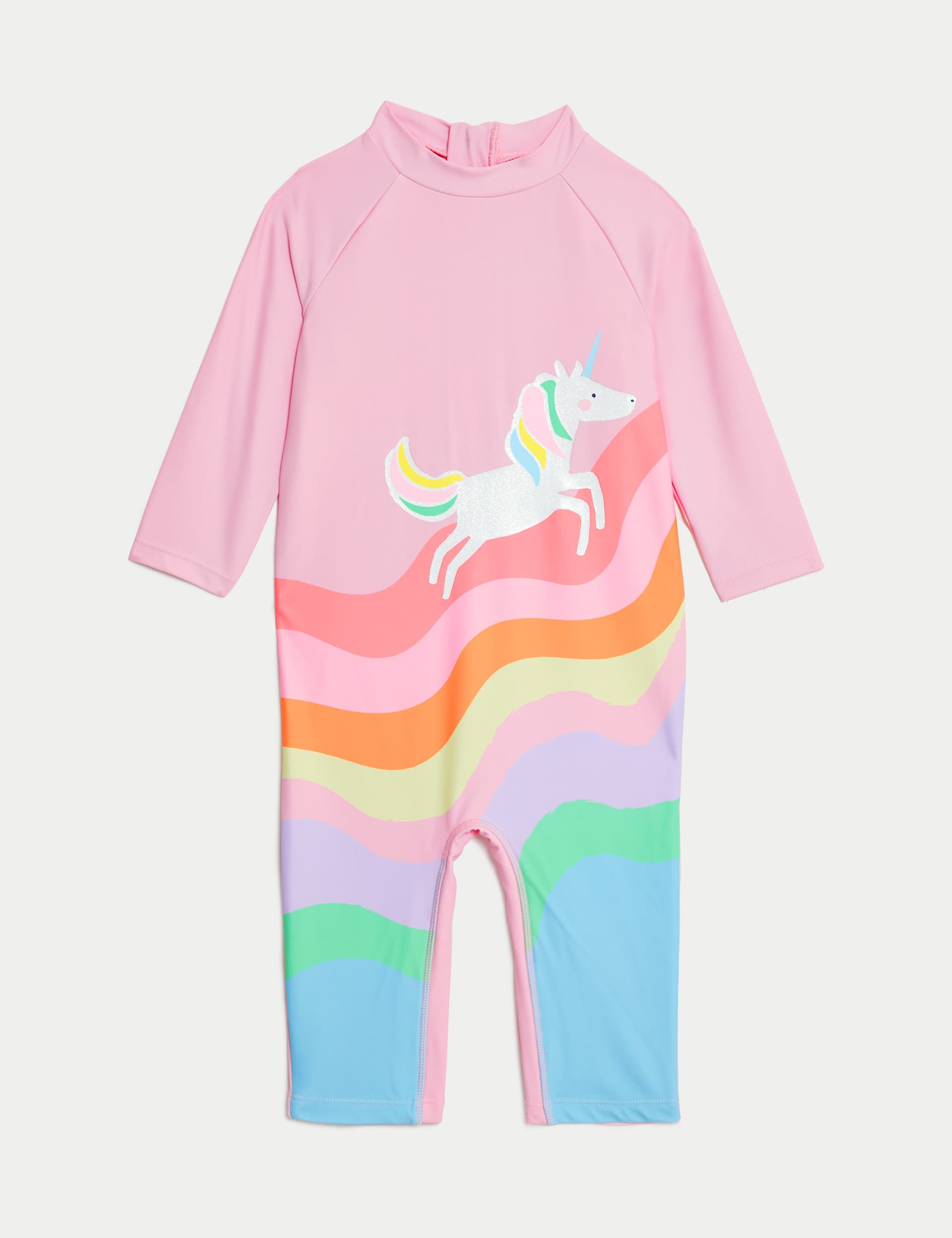 M&S Girls Long Sleeve All In One (2-8 Yrs) - 2-3 Y - Pink Mix, White Mix,Blue Mix,Pink Mix