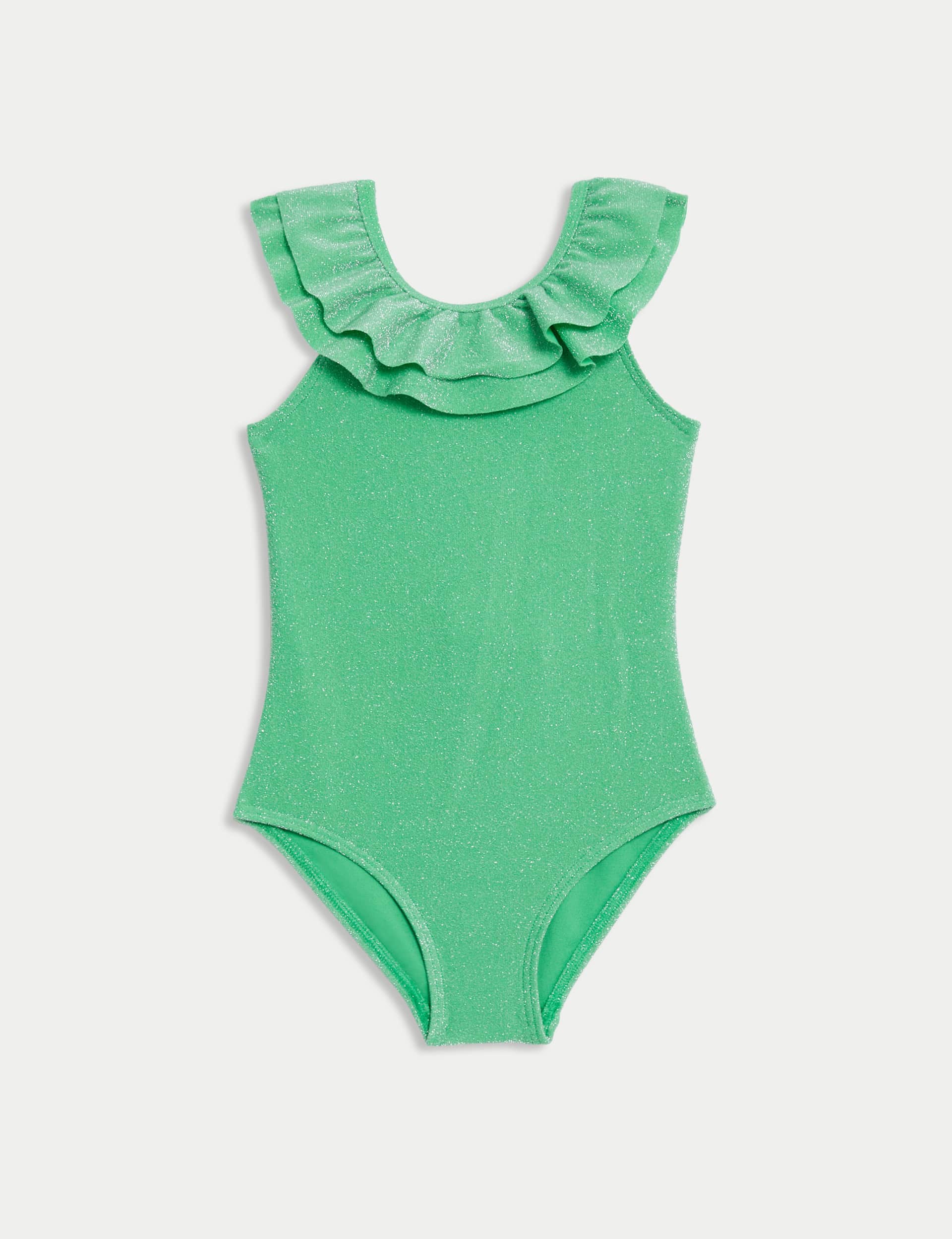 M&S Girls Frill Sparkle Swimsuit (2-8 Yrs)