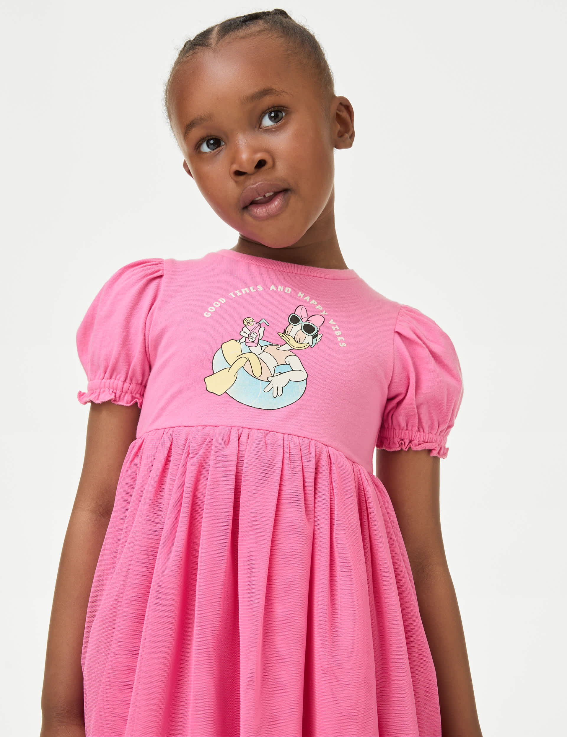 M&S Girls Disney Daisy Duck Tulle Dress (2-8 Yrs) - 4-5 Y - Pink, Pink