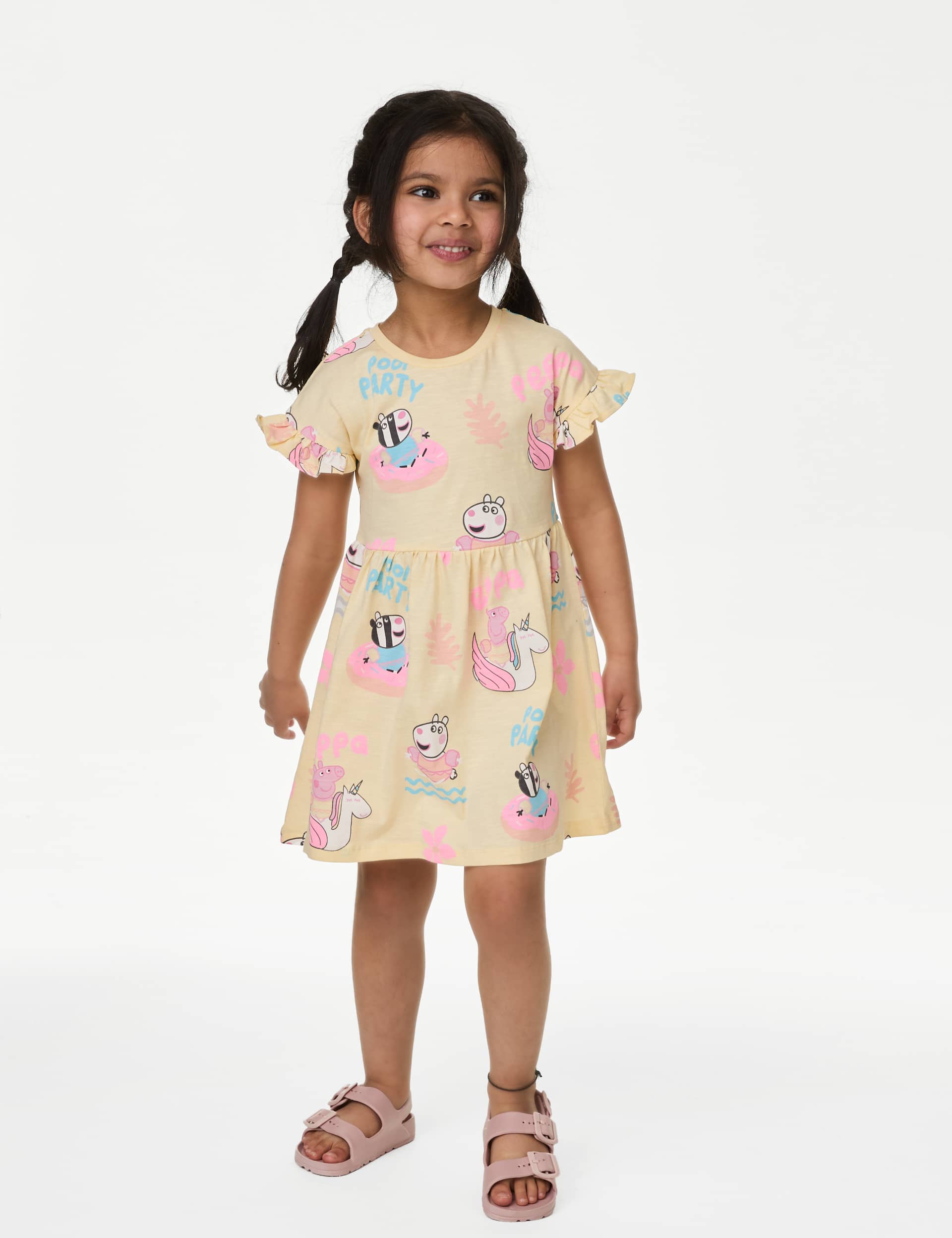 M&S Girls Pure Cotton Peppa Pig  Dress (2-8 Yrs)