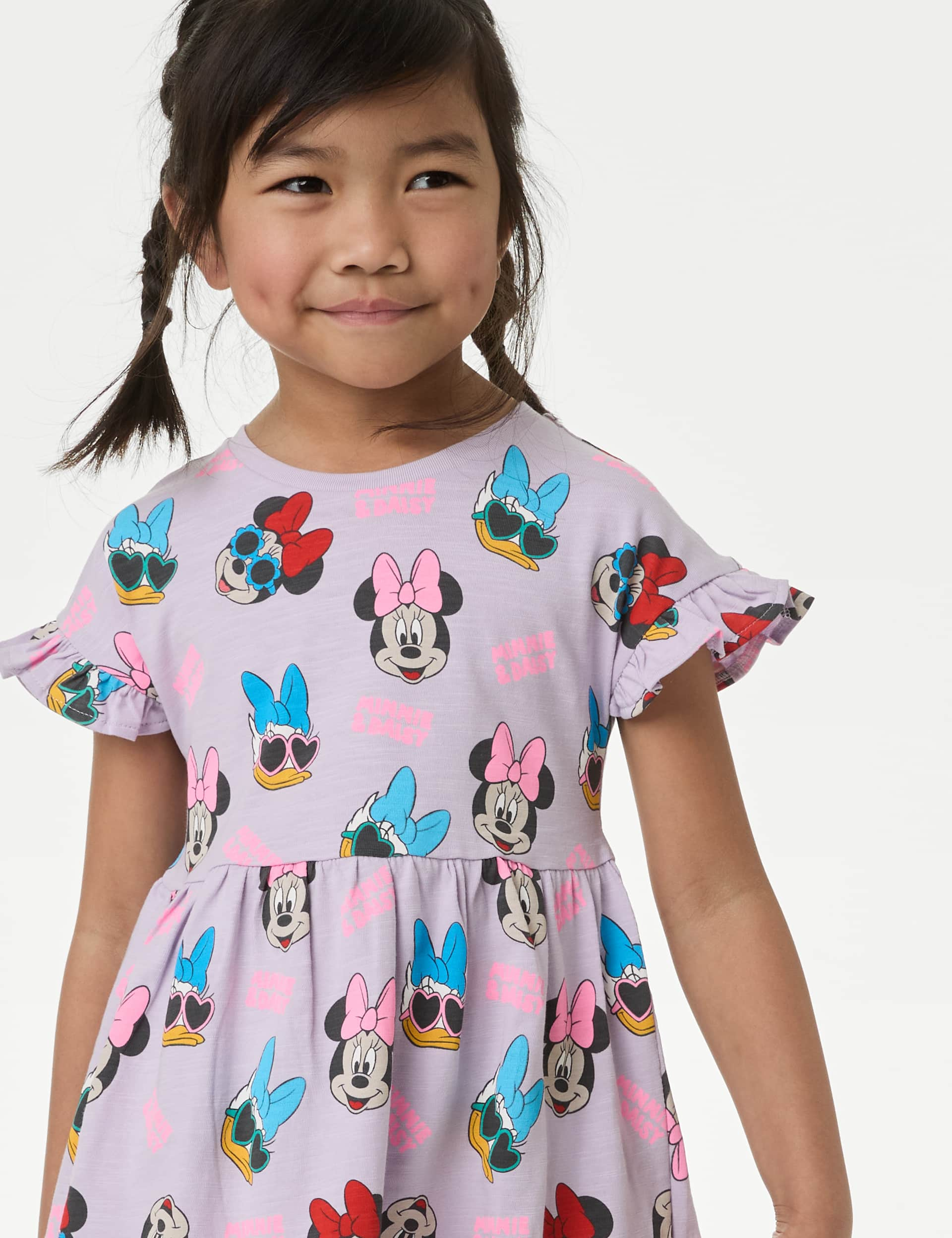 M&S Girls Pure Cotton Minnie Mouse Dress (2-8 Yrs) - 4-5 Y - Multi, Multi