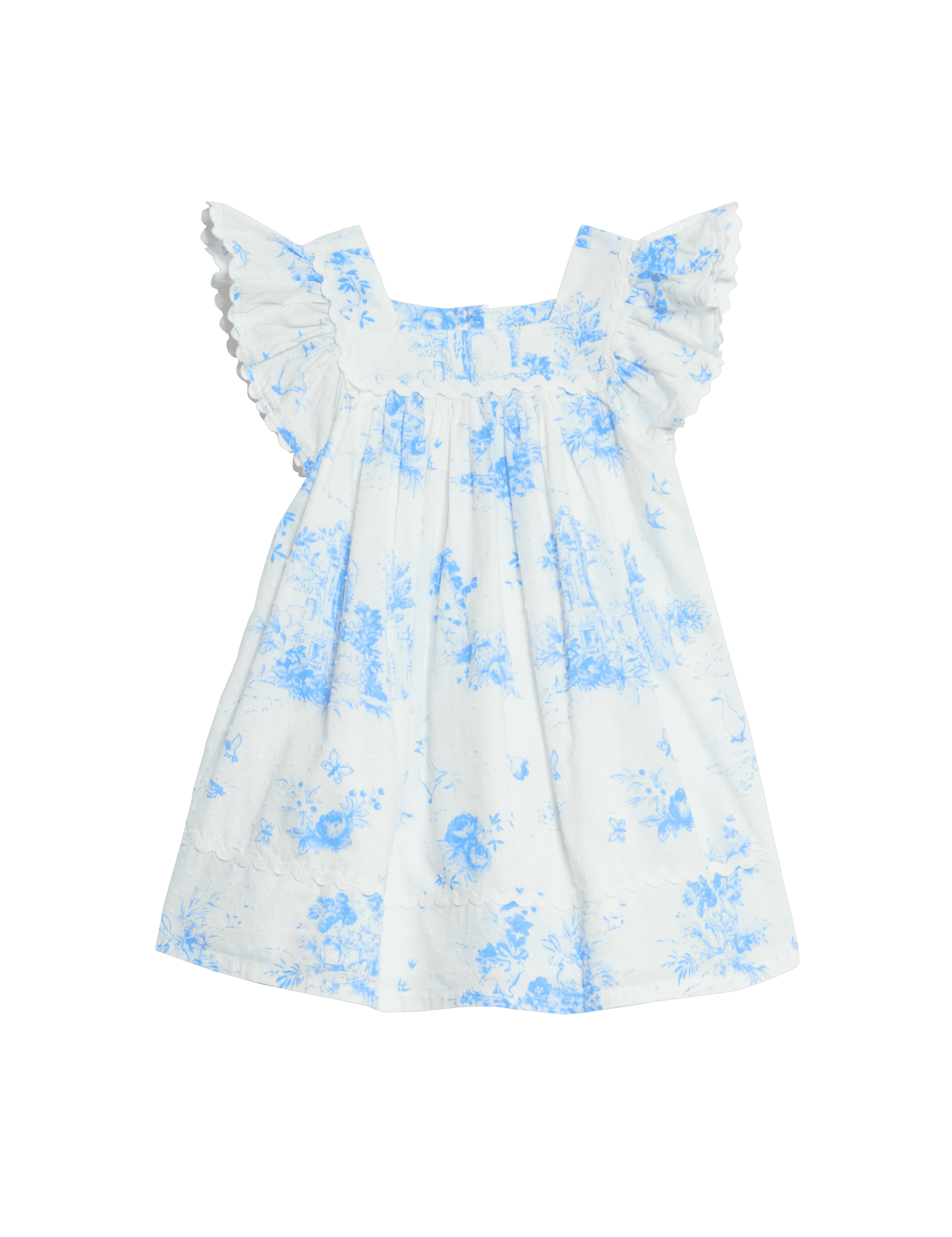 M&S Collection Girls Pure Cotton Print Dress (0-6 Yrs) - 12-18 - Blue Mix, Blue Mix