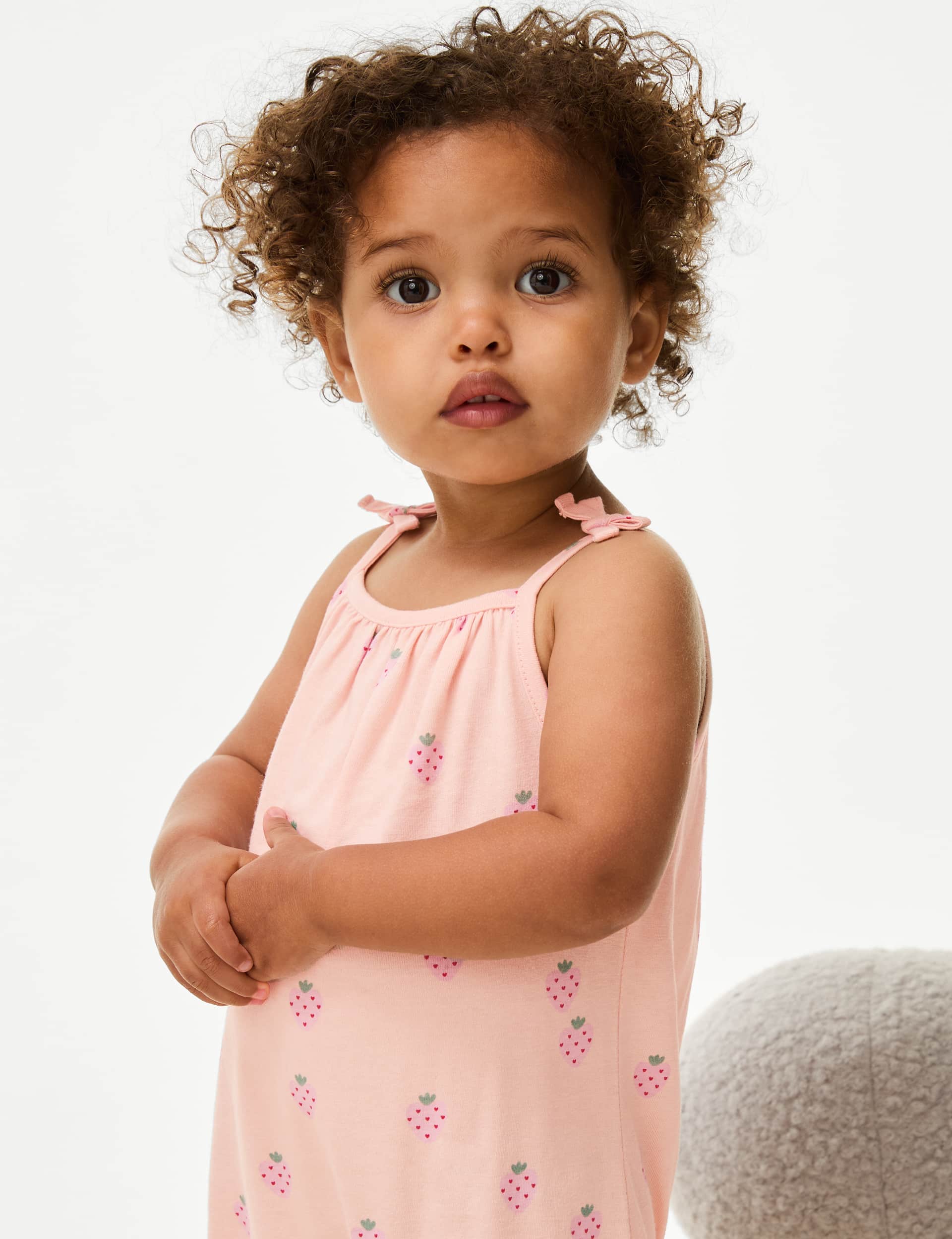 M&S Girls 2pc Pure Cotton Strawberry Outfit (0-3 Yrs)