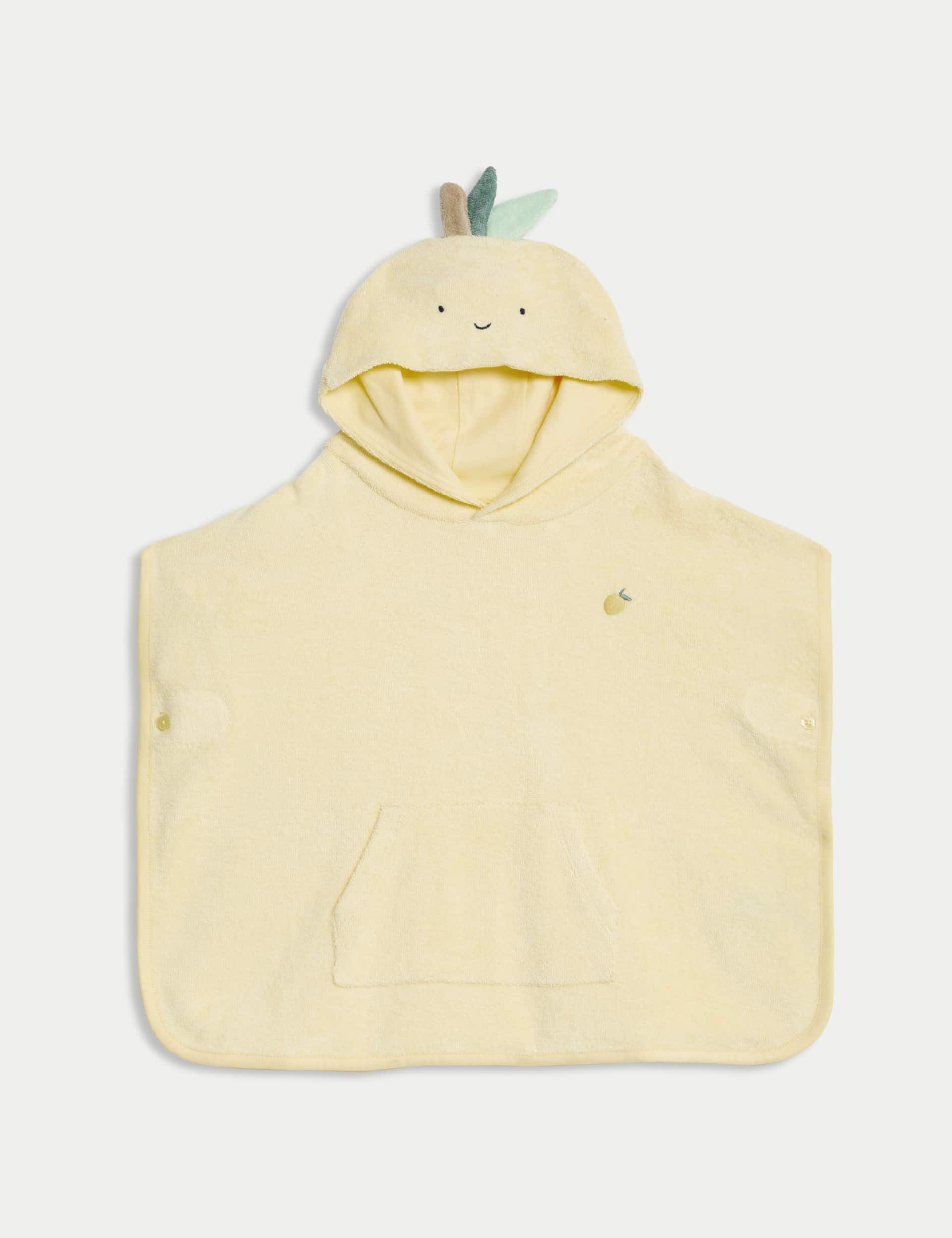 M&S Collection Girls Pure Cotton Lemon Towelling Poncho (0-3 Yrs) - 6-18M - Yellow Mix, Yellow Mix