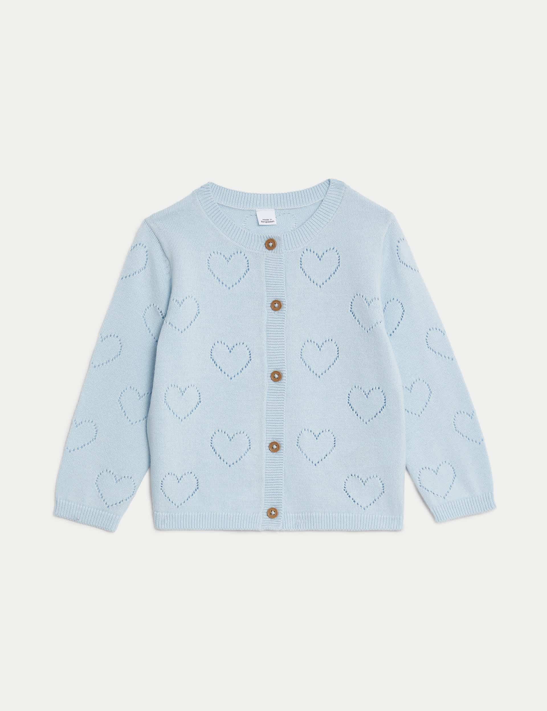 M&S Girls Pure Cotton Knitted Cardigan (0-3 Yrs) - 3-6 M - Blue, Lilac,Blue