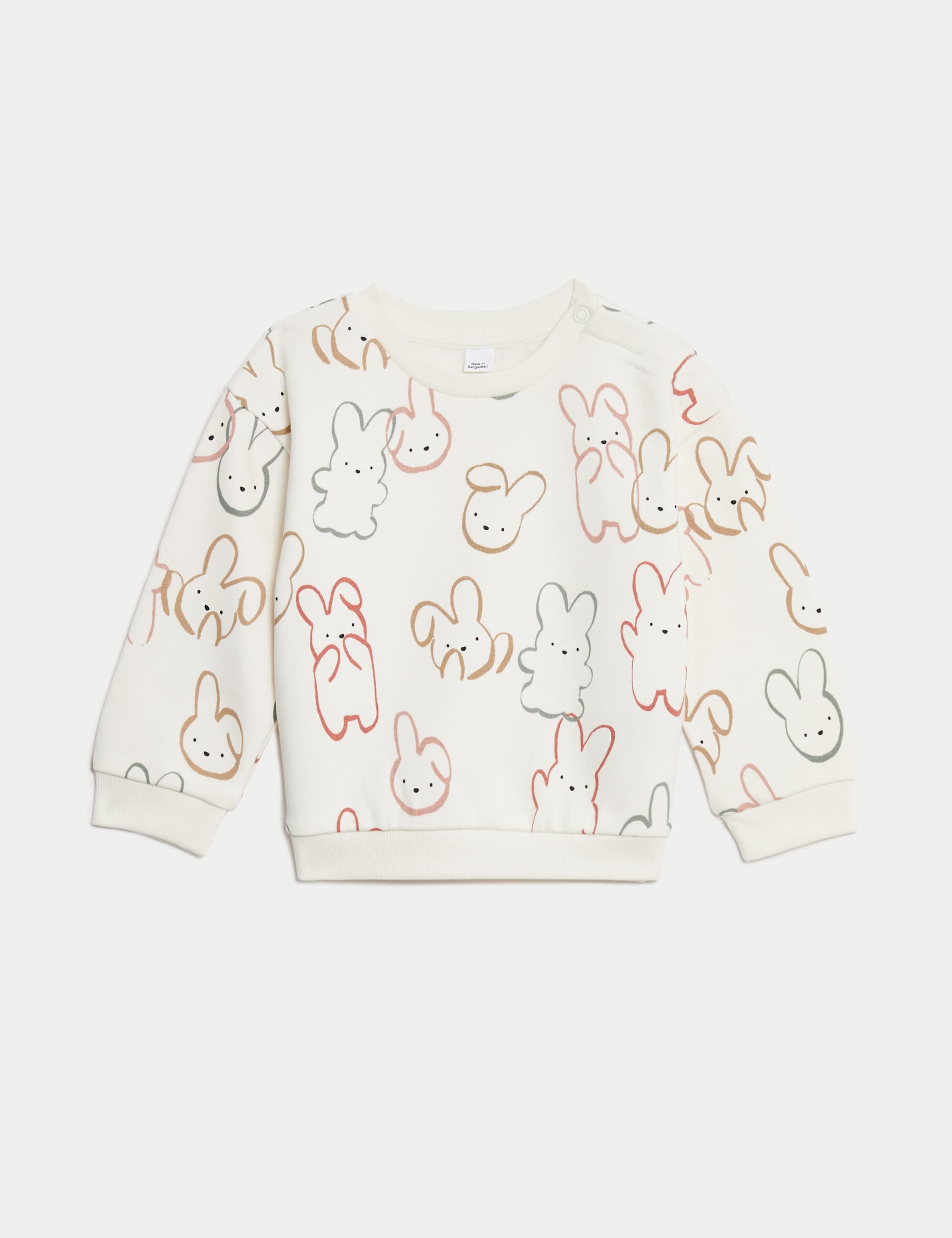 M&S Girls Cotton Rich Bunny Sweatshirt (0-3 Yrs)