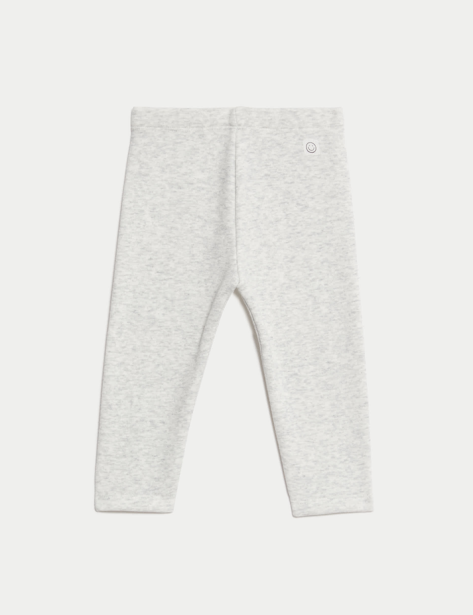 M&S Collection Girls Cotton Blend Fleece Lined Leggings (0 Mths-6 Yrs) - 5-6Y - Grey Marl, Grey Marl