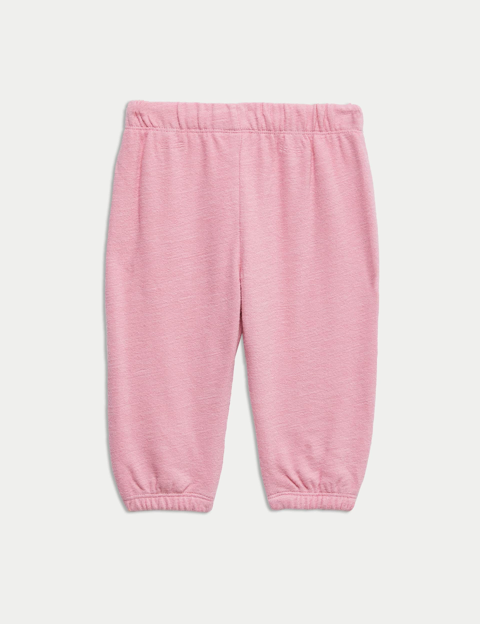 M&S Collection Girls Pure Cotton Joggers (0-6 Yrs) - 5-6Y - Pink, Pink