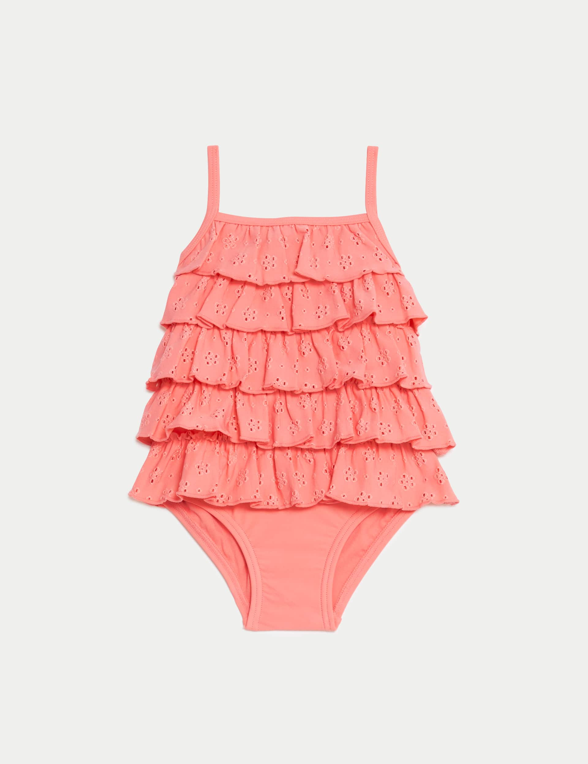 M&S Girls Ruffle Swimsuit (0-3 Yrs) - 2-3Y - Pink, Pink