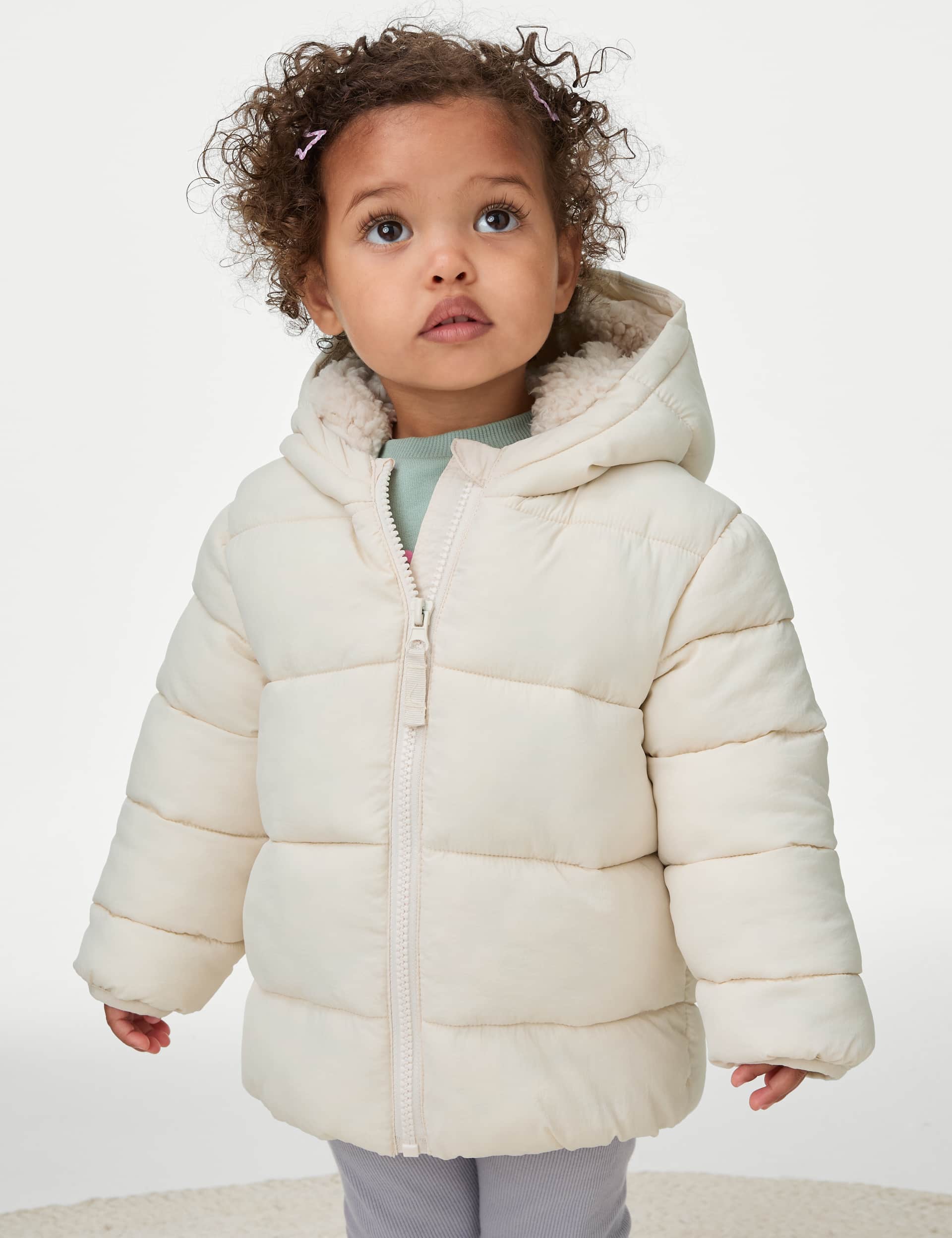 M&S Girls Stormwear  Padded Hooded Jacket (0-3 Yrs)