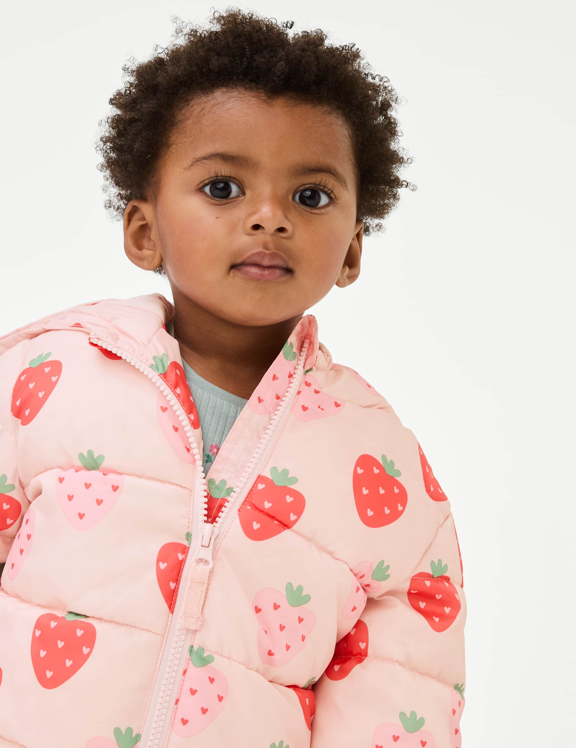 M&S Girls Stormwear  Strawberry Padded Jacket (0-3 Yrs)