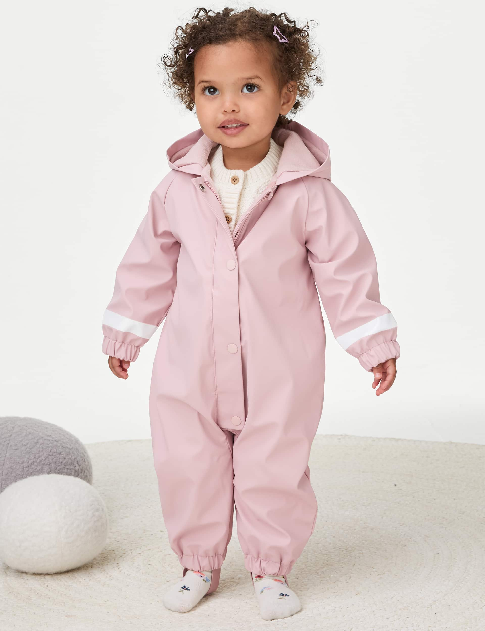 M&S Girls Stormwear Puddlesuit (9 Mths-5 Yrs) - 12-18 - Pink, Pink