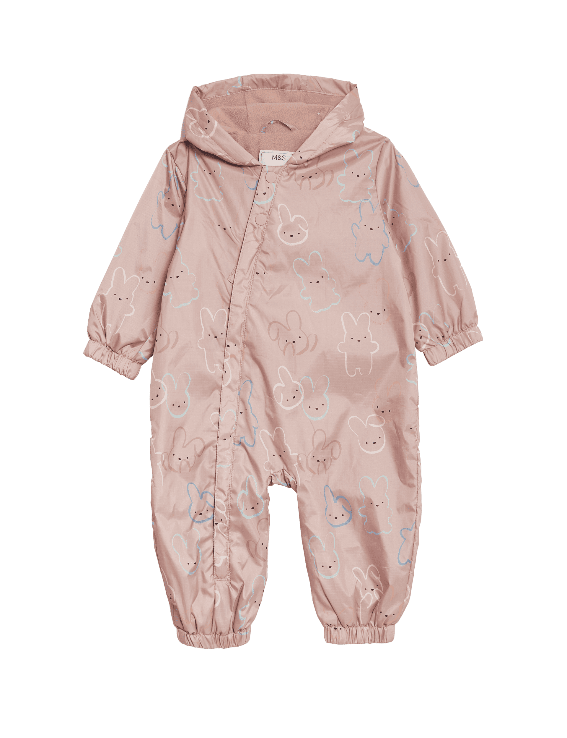 M&S Collection Girls Bunny Stormwear Puddlesuit (0-5 Yrs) - 0-3 M - Pink Mix, Pink Mix