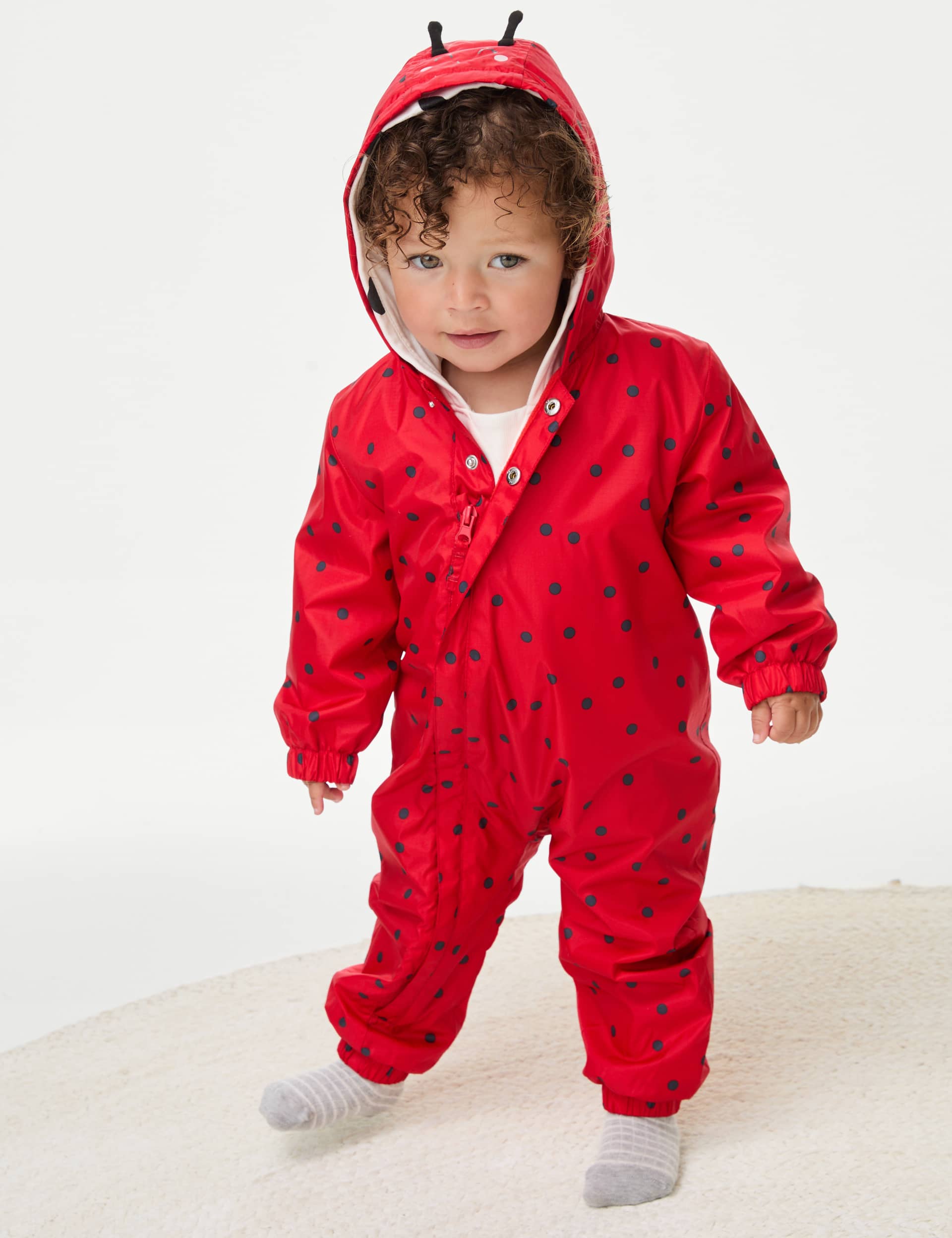 M&S Girls Ladybird Stormwear Puddlesuit (0-3 Yrs)