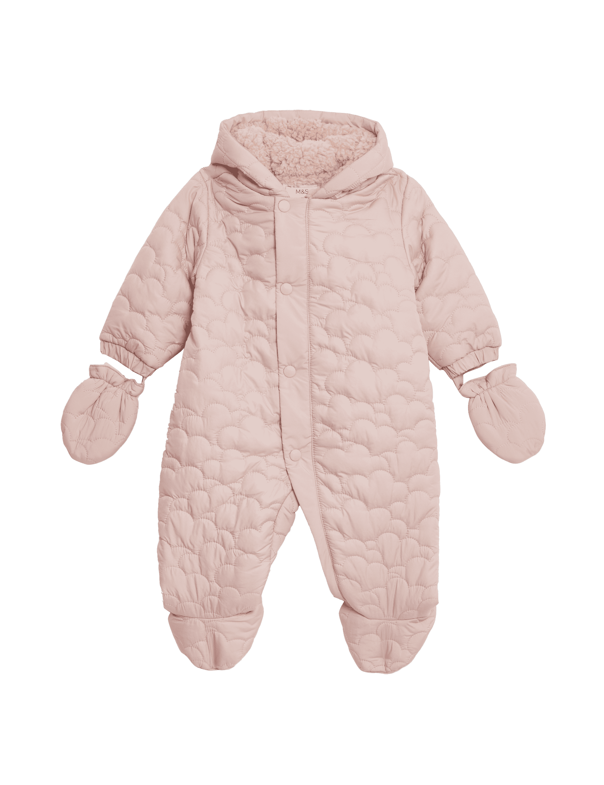 M&S Collection Girls Padded Snowsuit (0-3 Yrs) - 3-6 M - Pink, Pink