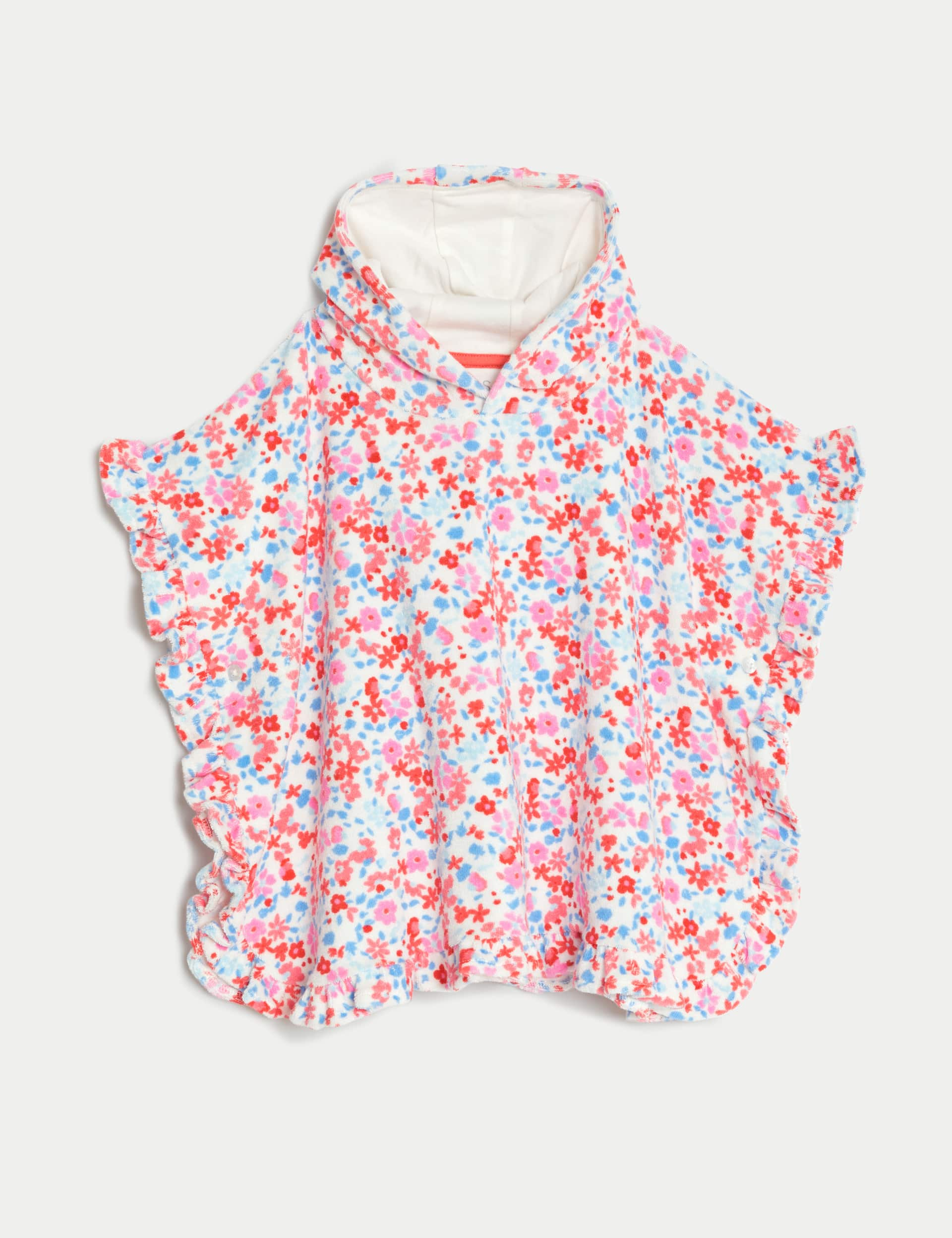 M&S Girls Floral Towelling Poncho (0-3 Yrs) - 2-3Y - Multi, Multi