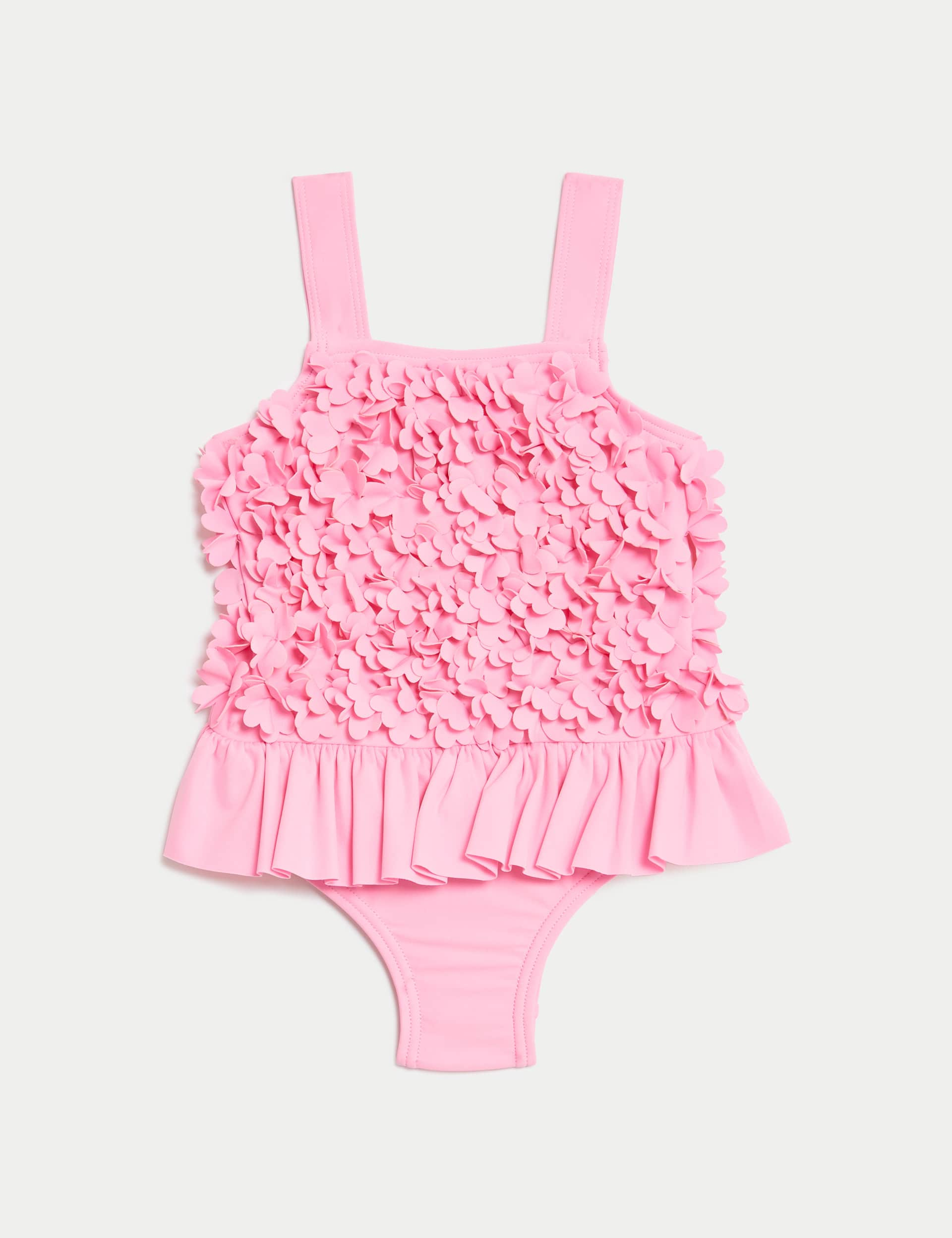 M&S Girls 3D Flower Swimsuit (0-3 Yrs) - 18-24 - Pink, Pink