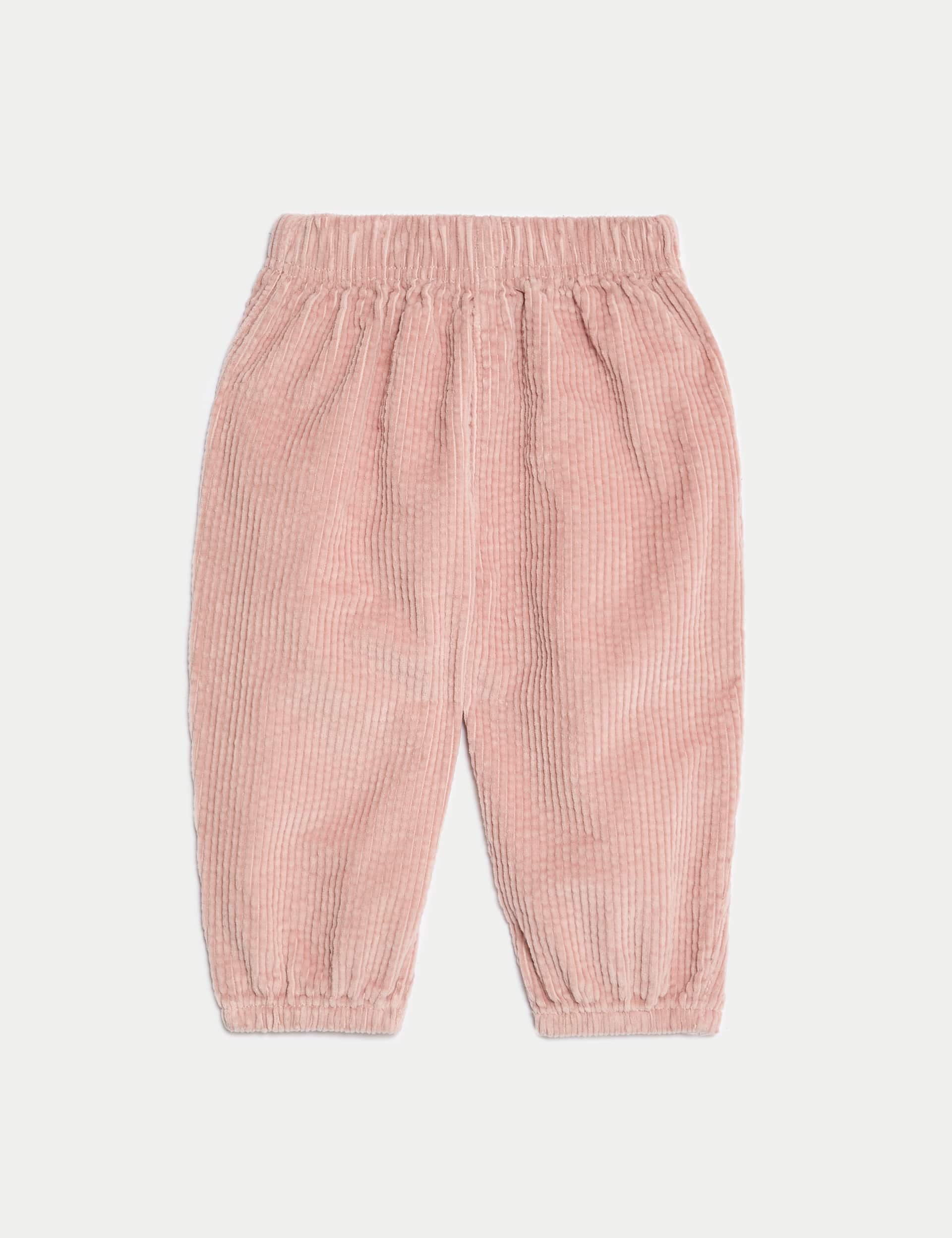 M&S Girls Cord Trousers (0-3 Yrs) - 18-24 - Pink, Pink,Green