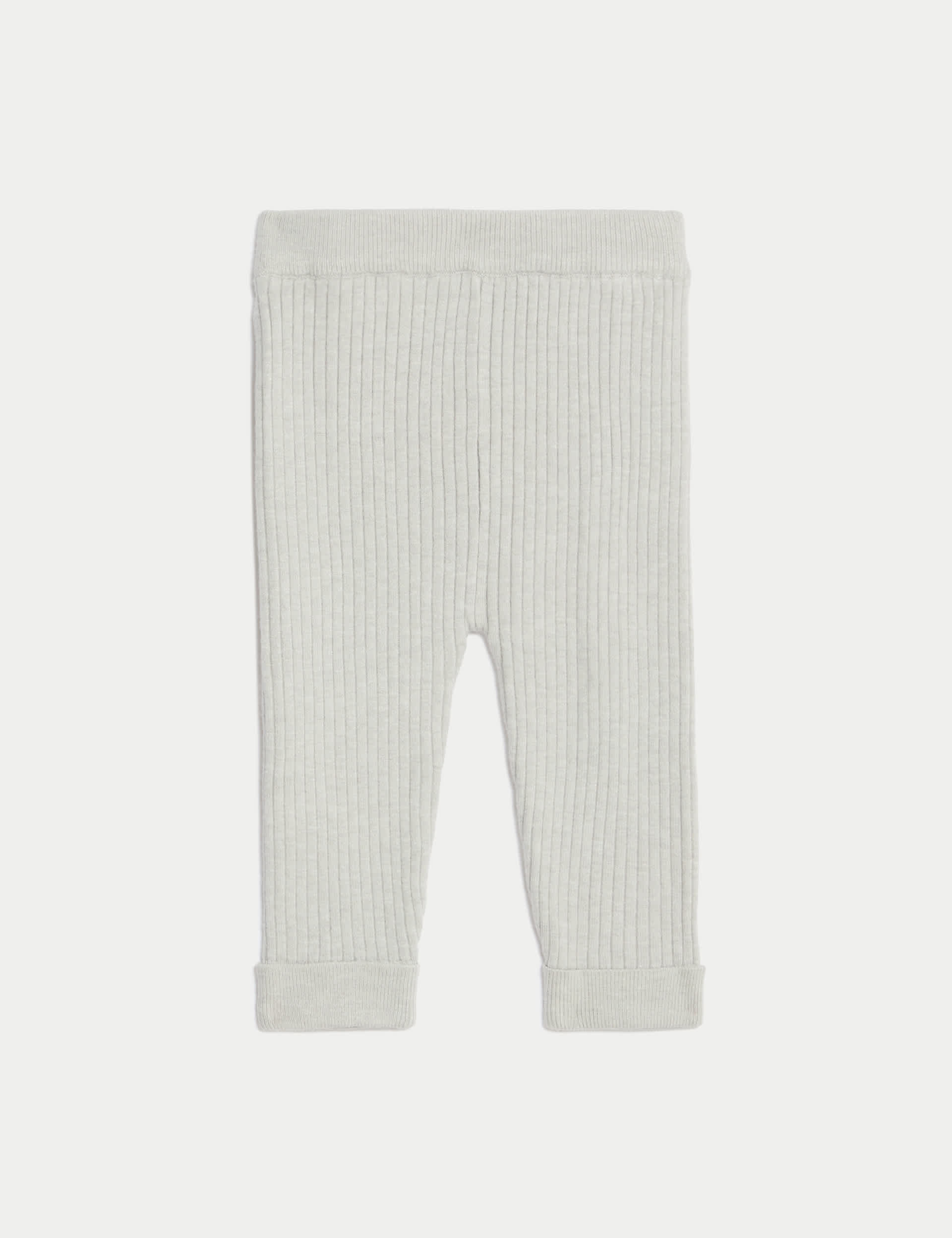 M&S Collection Girls Knitted Leggings (0-3 Yrs) - 2-3Y - Grey Marl, Cream,Pink,Grey Marl