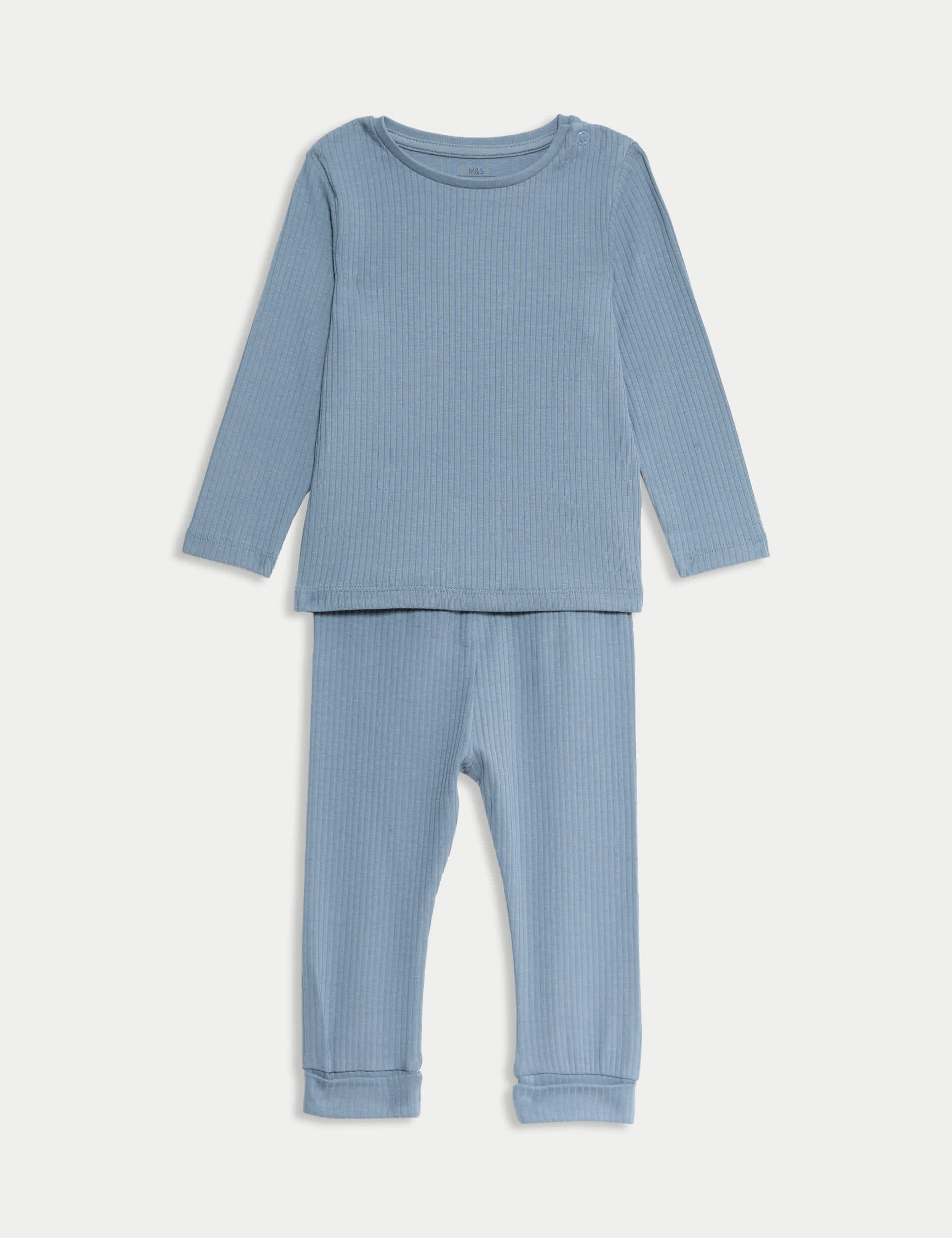 M&S Collection Girls 2pc Cotton Rich Outfit (0-3 Yrs) - 12-18 - Teal, Blush,Oatmeal,Teal