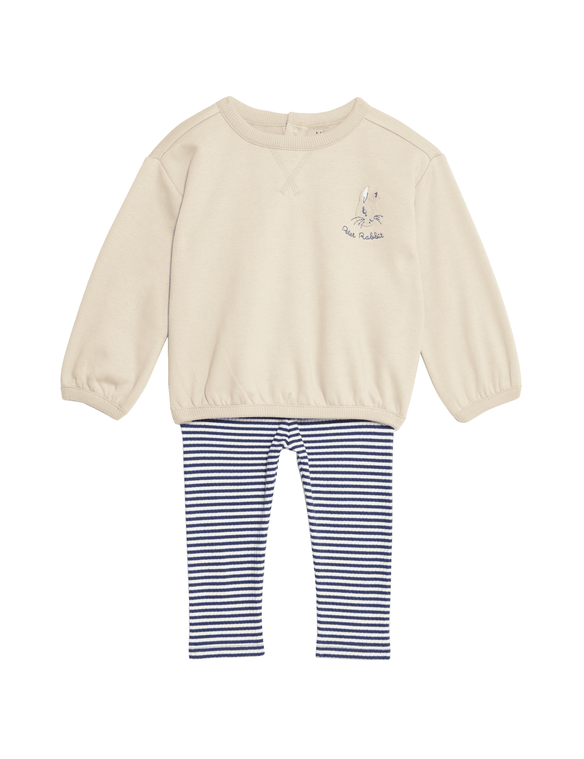 M&S Collection Boys 2pc Cotton Rich Peter Rabbit Outfit (0-3 Yrs) - 3-6 M - Neutral, Neutral